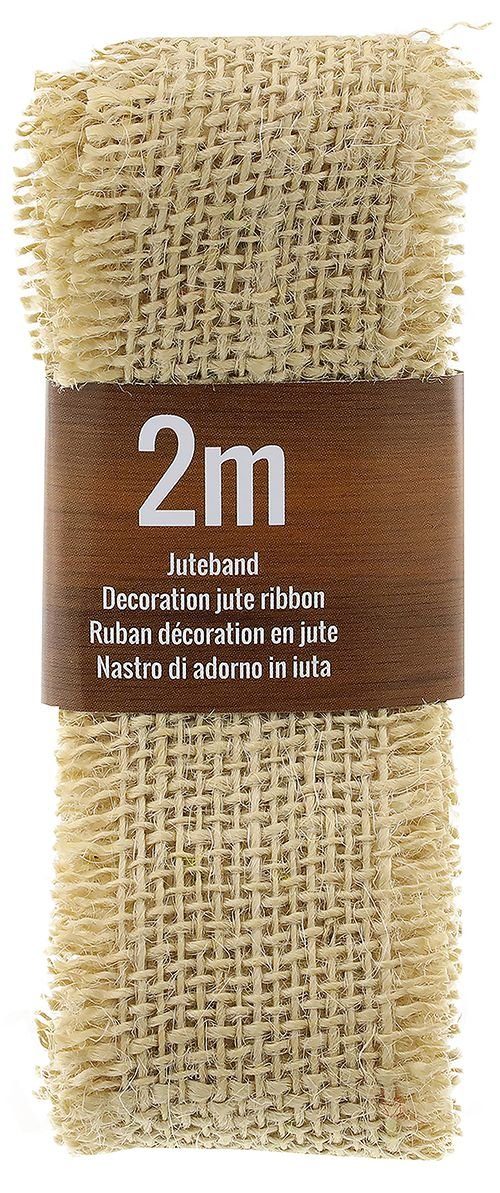 Geschenkpapier 6,5 x Dekoband Trend cm Line 2m Jute natur