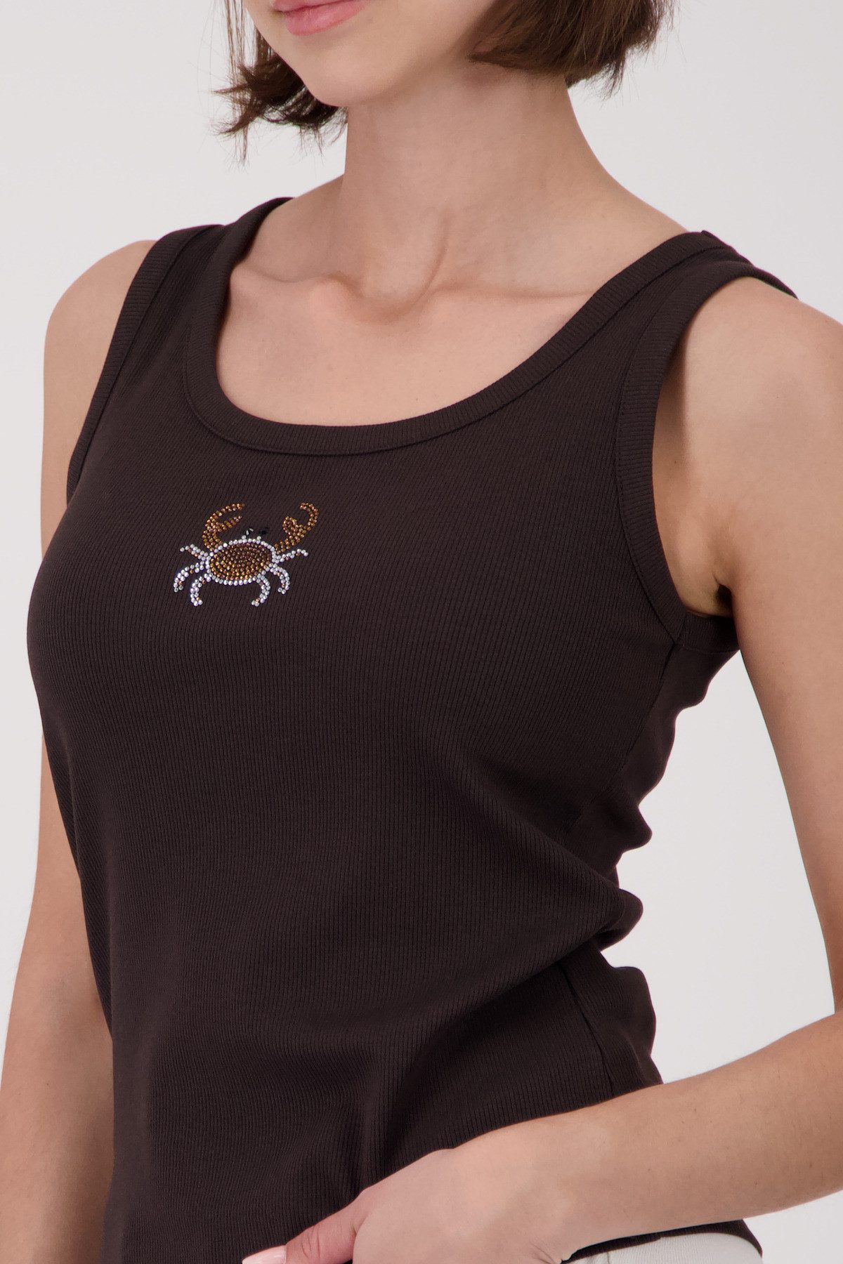 Monari Tanktop mit Glitzersteinchen