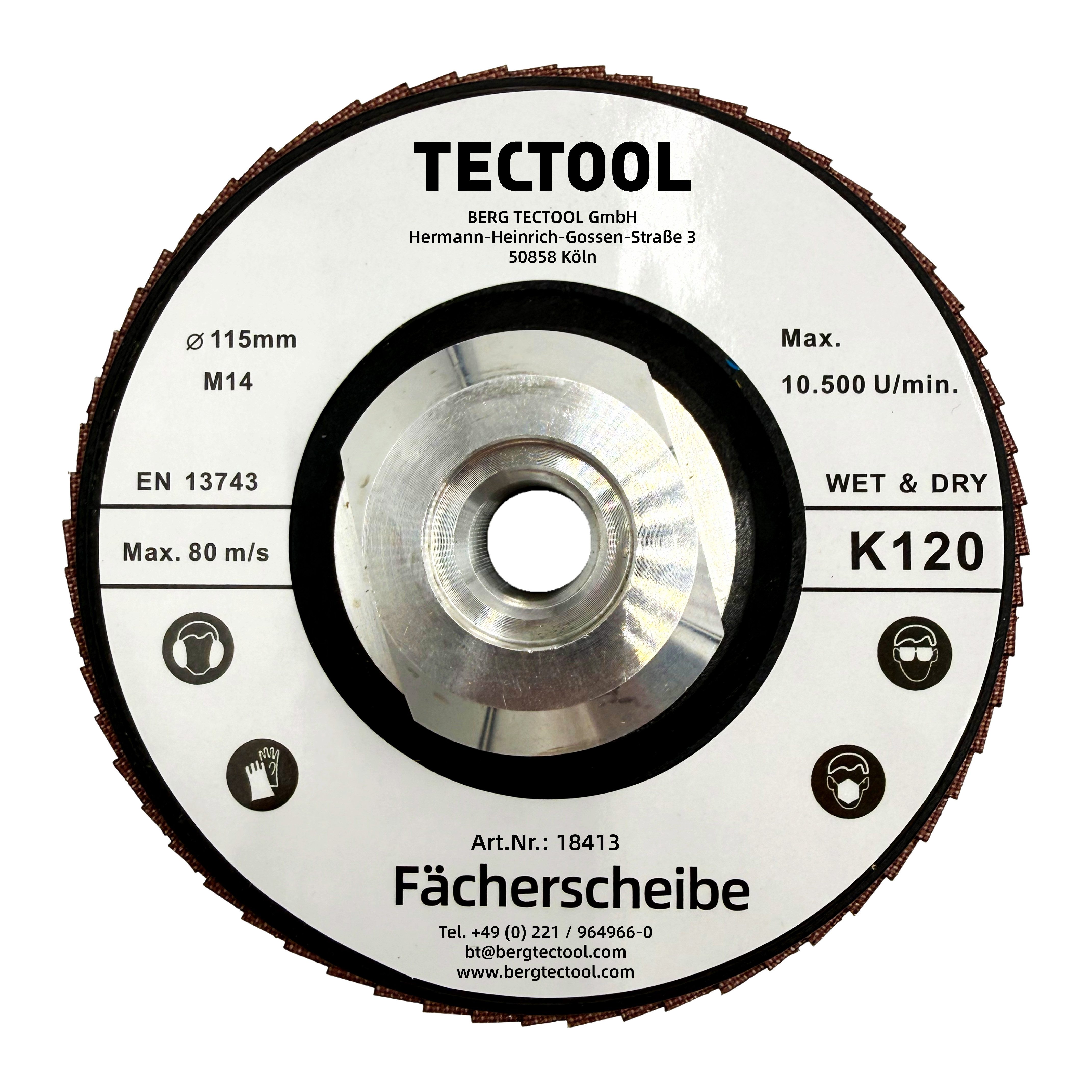 TECTOOL Diamanttrennscheibe Diamant Fächerscheibe Hybrid K60, K120, K200, M14, Ø 115mm, Ø 115 mm, (Packung, 1-tlg., 1 Fächerscheibe), für Beton, Naturstein oder Fliese