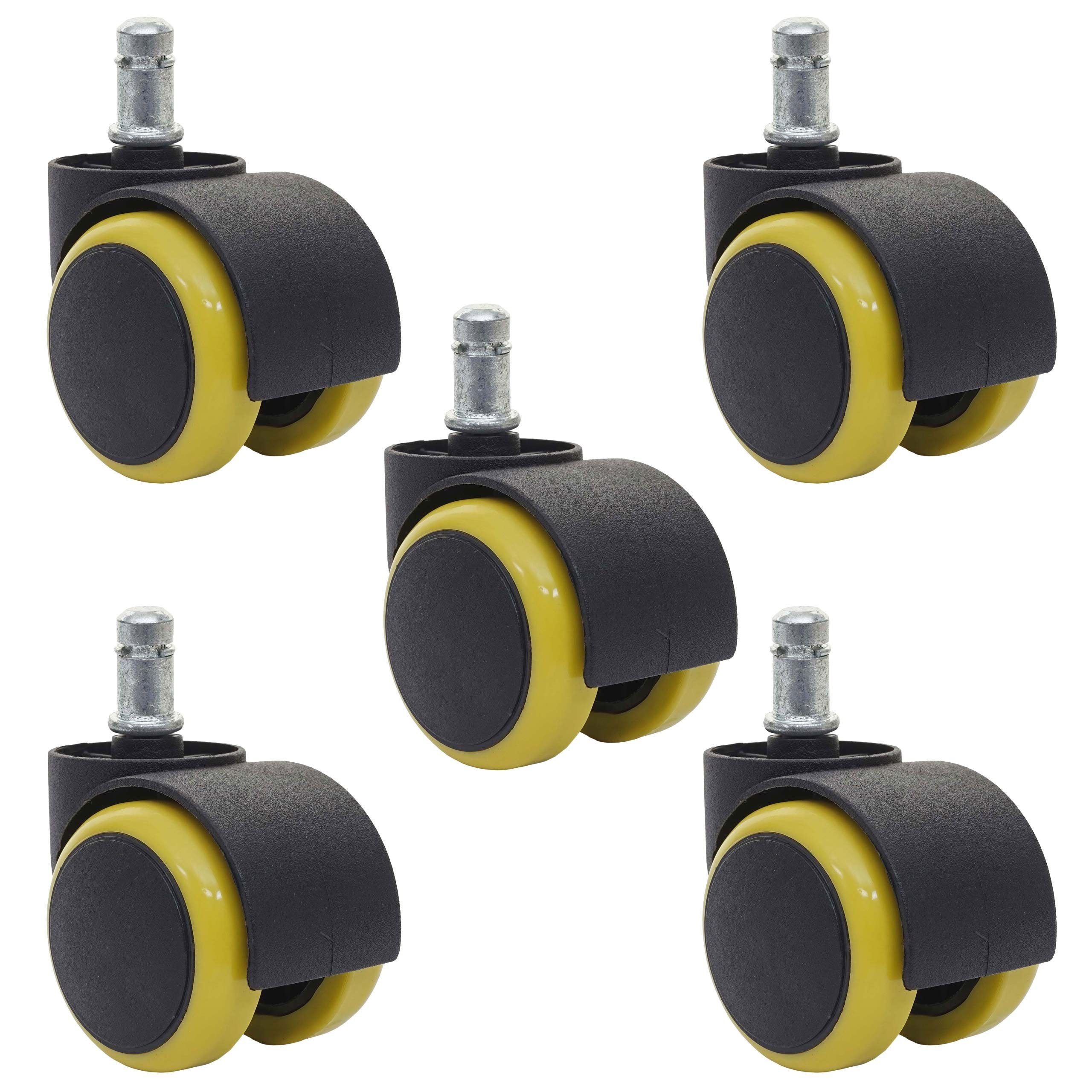 MCW Stuhlrolle Hartbodenrollen-5, (Set, 5-St., 5er), Schützt Ihren Hartboden, gute Leichtlaufeigenschaften, Doppelrollen
