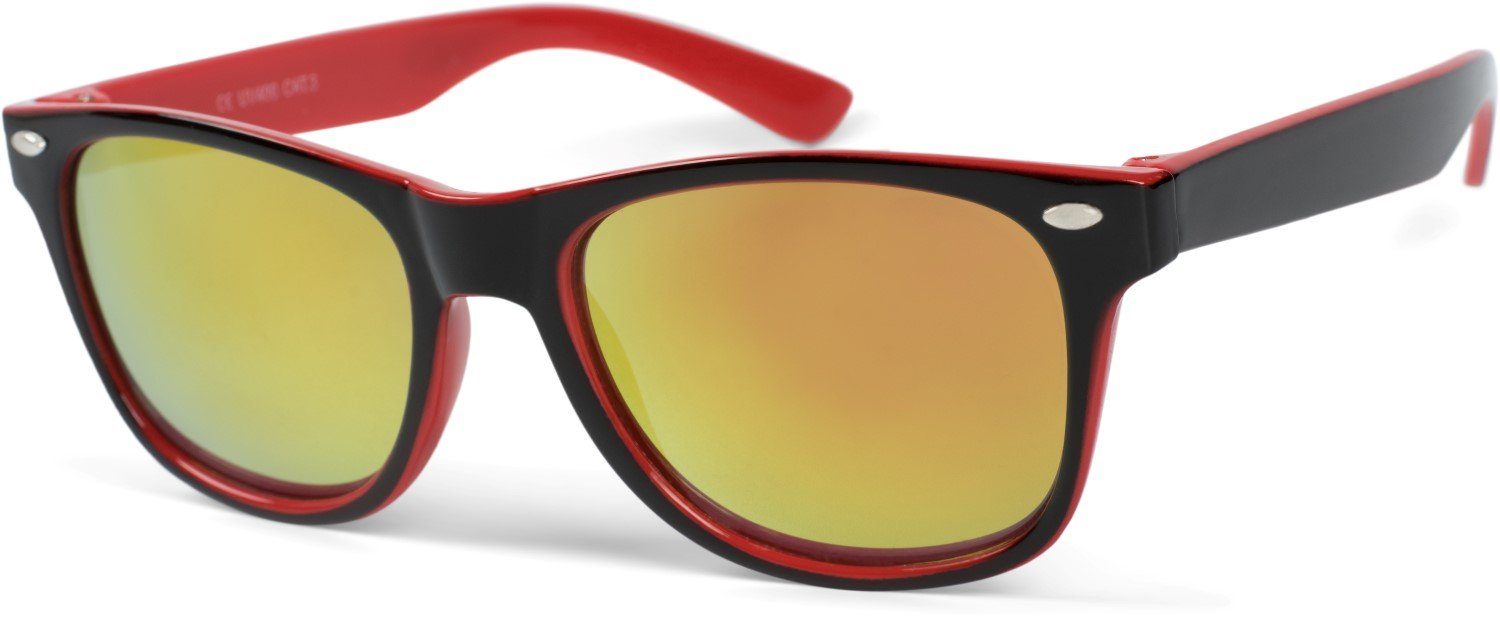styleBREAKER Verspiegelt Orange-Rot Sonnenbrille Schwarz-Rot verspiegelt (1-St) Gestell / Glas