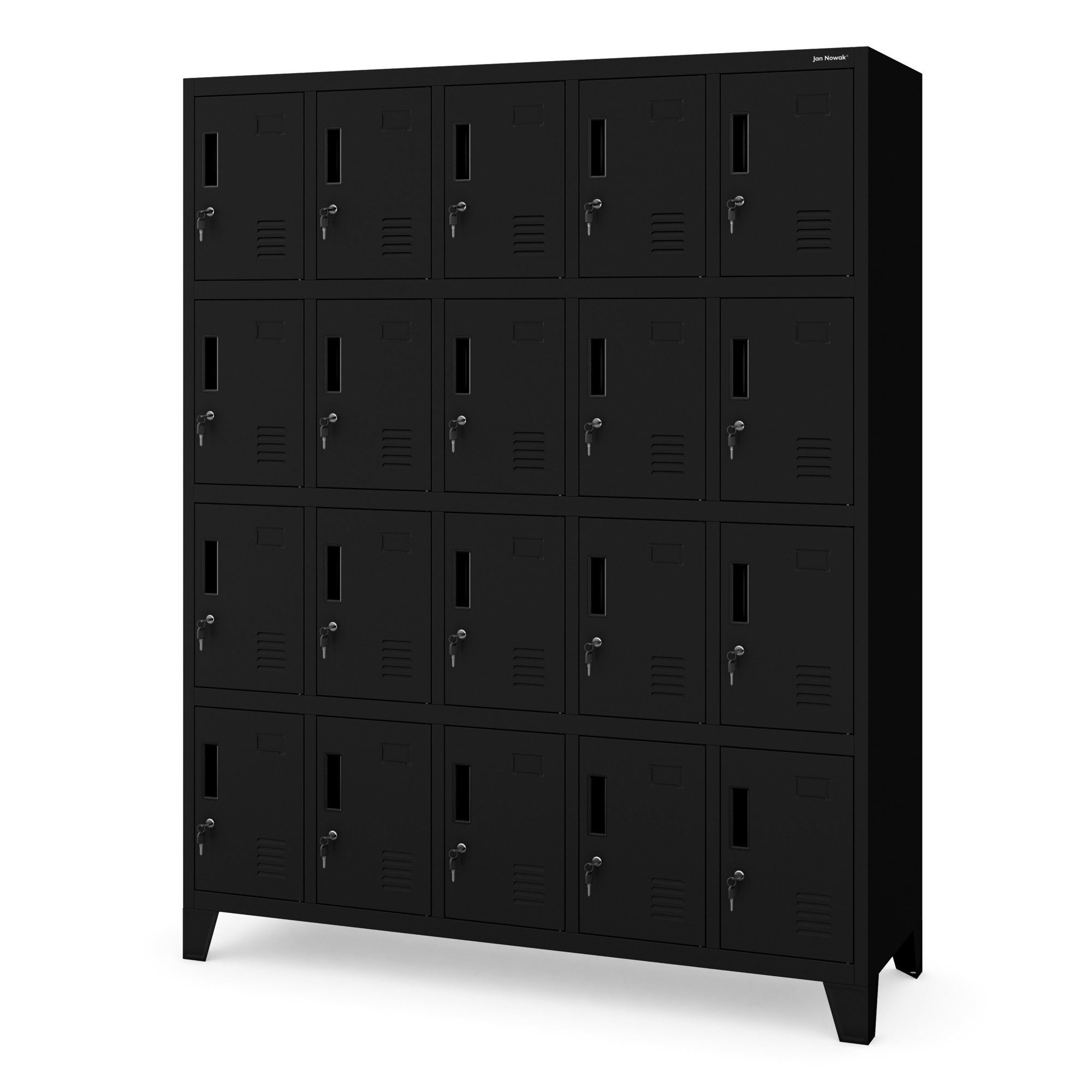 Jan Nowak Mehrzweckschrank Metall Schließfachschrank 136 cm ROBERT 20 Fächer abschließbar (Spind Garderobenschrank Umkleide Arbeitsraum Sozialraum Betrieb, Stahl 0,6 mm 172 x 136 x 45 cm Wandmontage 20 Schlüssel robust) Lüftungsschlitze Namensschildhalter Zylinderschloss 13 Farben