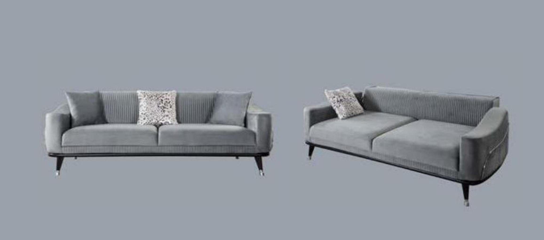 JVmoebel Sofa Graue Design in Möbel, Europe Luxus Couch Samt Sofa Made Dreisitzer