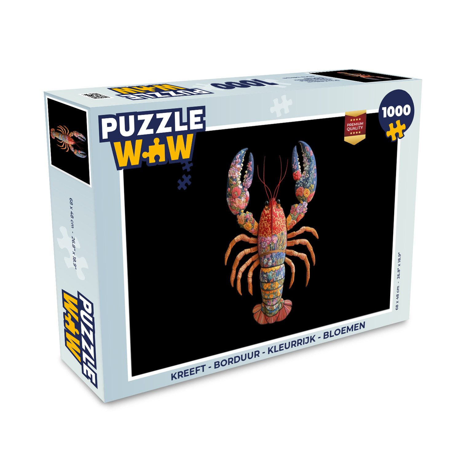 Puzzle Krebs - Stickerei - Bunt - Blumen