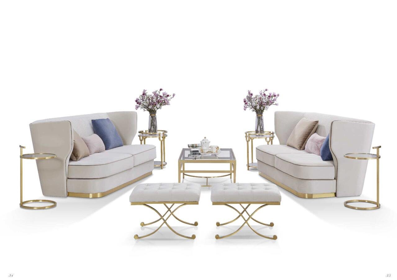 Premium Weiß Beige Couche, Design Sofa Europe in JVmoebel 3+2+2 Sitzer Sofagarnitur Luxus Made
