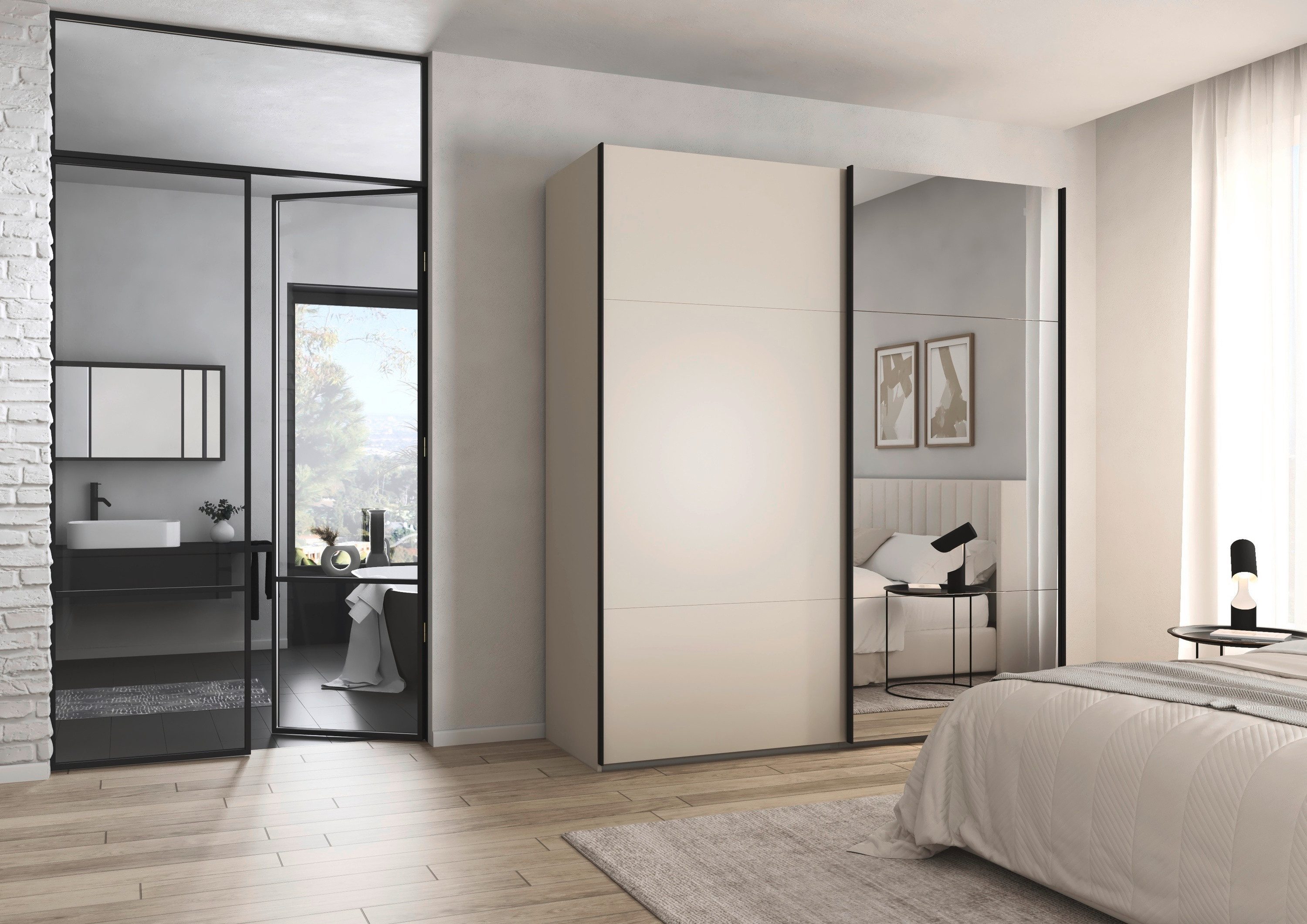 rauch Schwebetürenschrank Kleiderschrank Schrank Garderobe Schlafzimmerschrank CONTIDO (3 verschiedene Ausstattungen BASIC/CLASSIC/PREMIUM (inkl. SOFT-CLOSE) aus hochwertigem Material in 6 Breiten 2 Griff-Farben MADE IN GERMANY