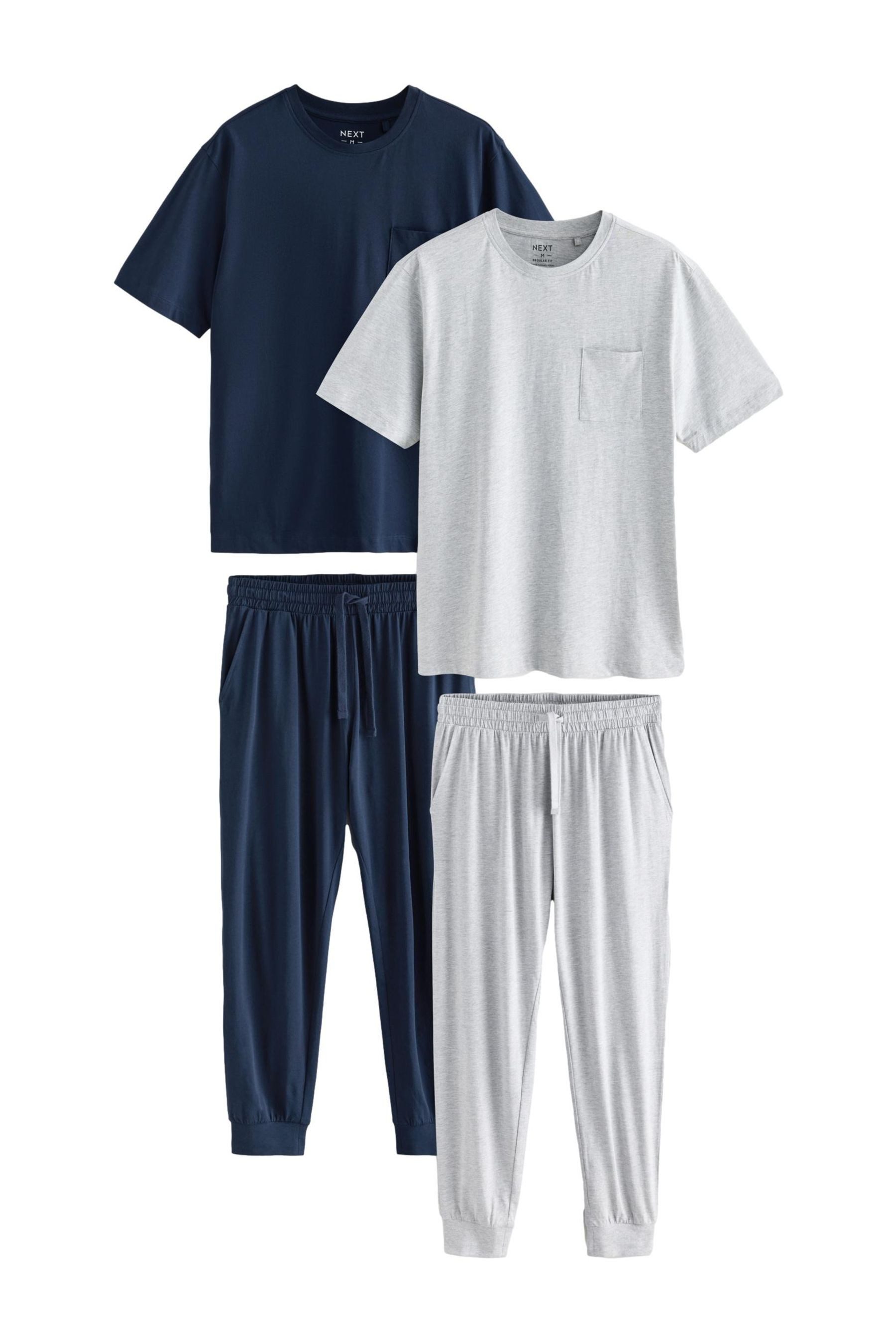 Pyjama Schlafanzug mit Bündchen, 2er-Pack