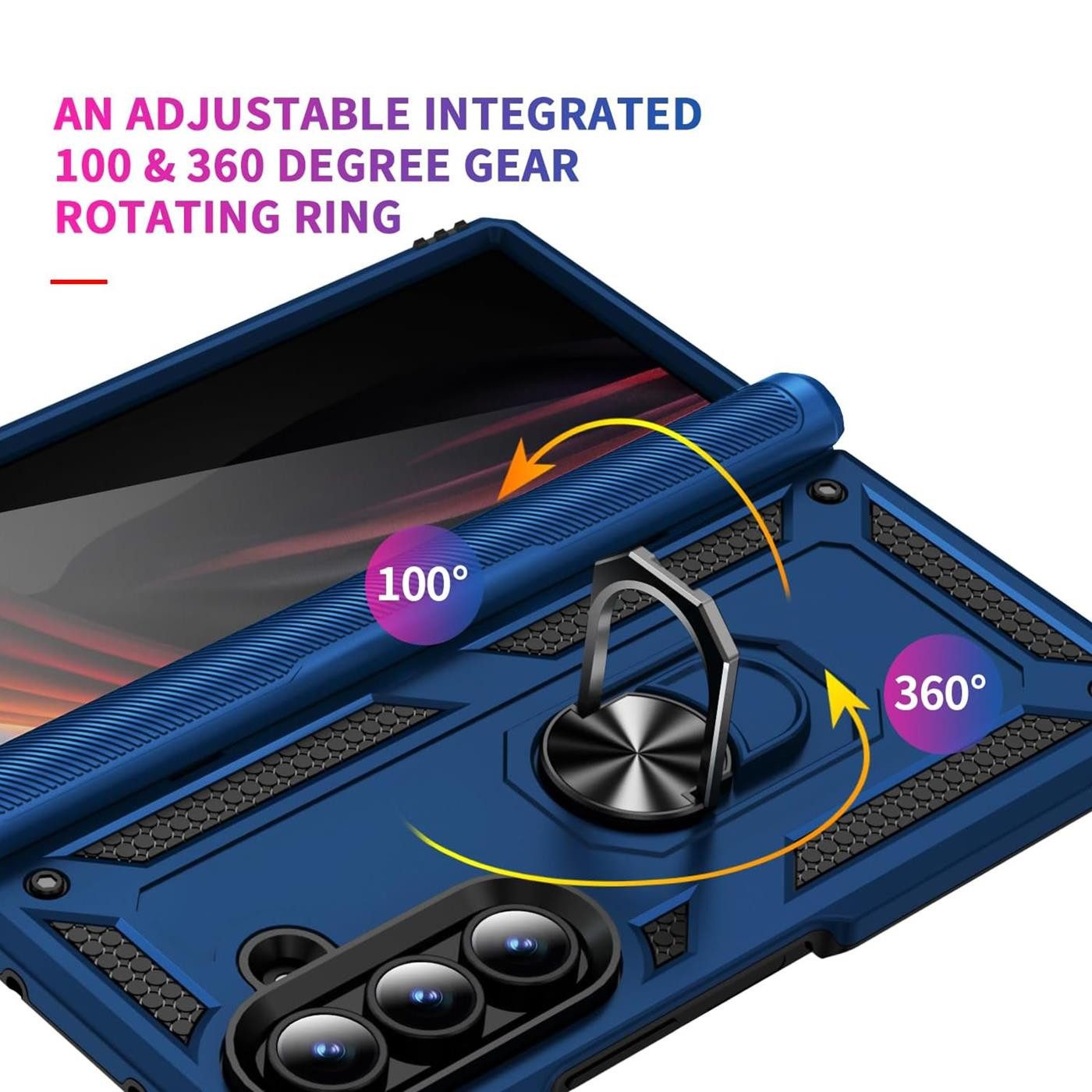 CoolGadget Handyhülle Armor Shield Case für Samsung Galaxy Z Fold 7 8 Zoll, Outdoor Cover Magnet Ringhalterung Handy Hülle für Galaxy Z Fold 7 5G – Bild 2 von 5