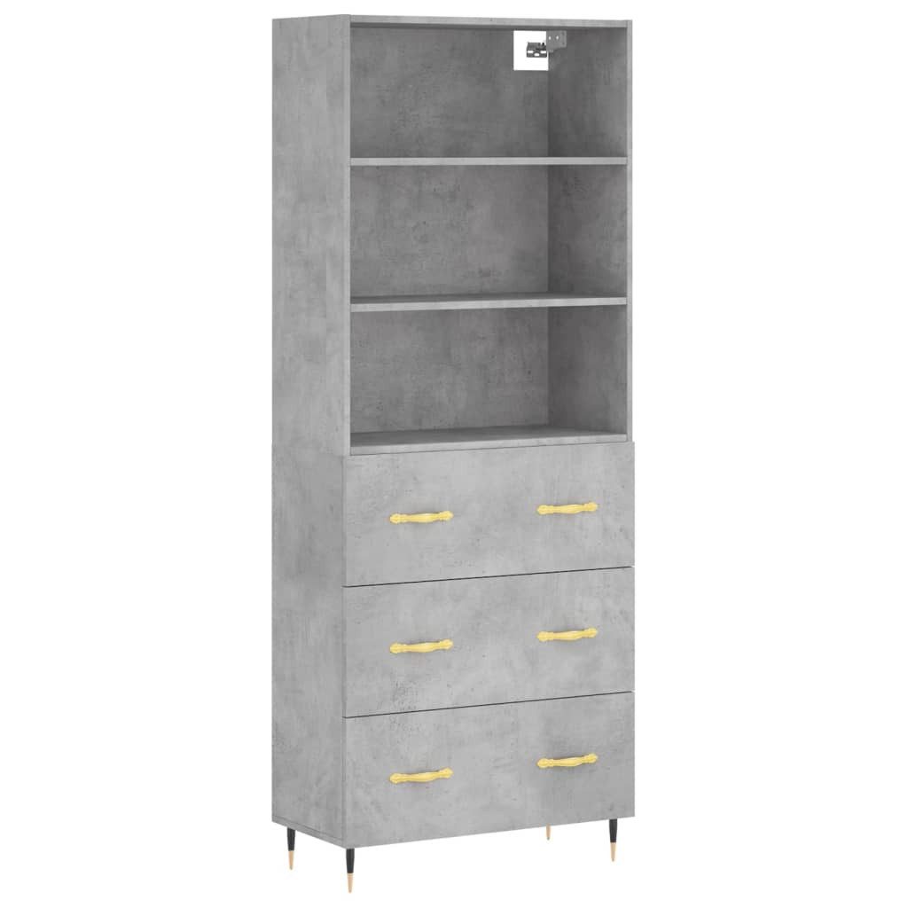 vidaXL Highboard Highboard Betongrau 69,5x34x180 cm günstig online kaufen