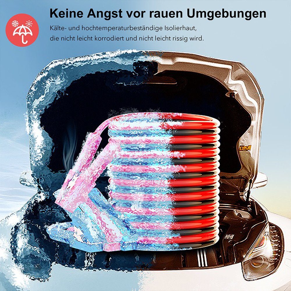 Melko Starthilfekabel Starterkabel Überbrückungskabel 6M Batterie 2500A Starthilfekabel, Krokodilklemmen (600 cm), Kabellänge: 6 m – Bild 5 von 5