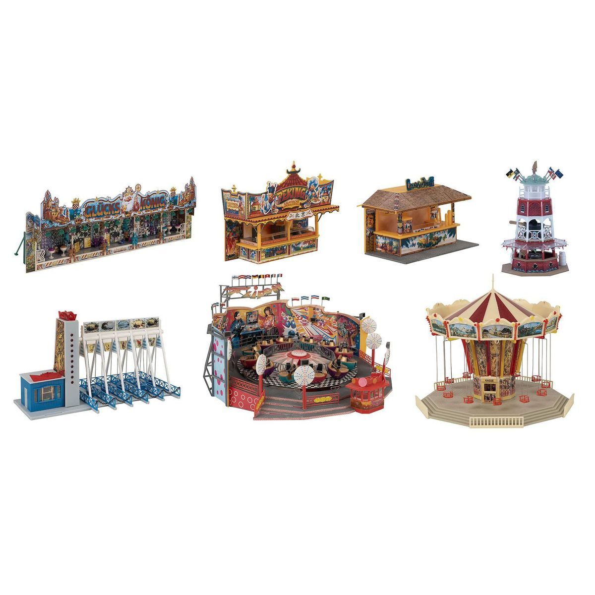 Faller Modellbausatz Faller 140460 Kirmes Set Jahrmarktvergnügen H0