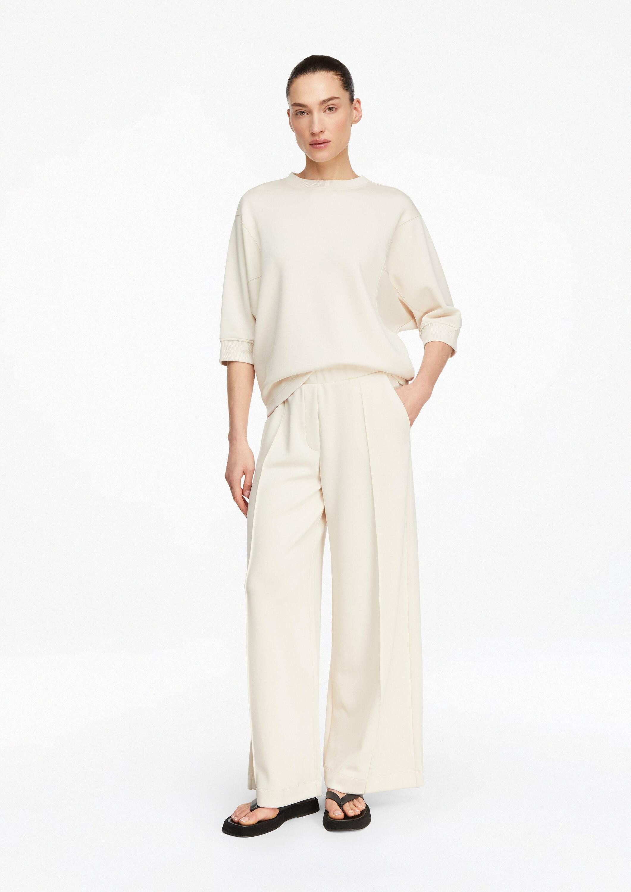 comma 7/8-Hose Hose Fließende Wide-Leg-Hose aus softem Jersey mit Elastikeinsatz