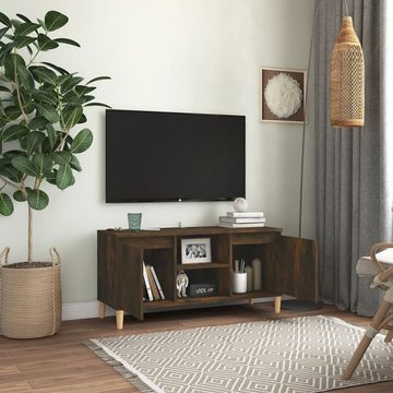 furnicato TV-Schrank mit Massivholz-Beinen Räuchereiche 103,5x35x50 cm