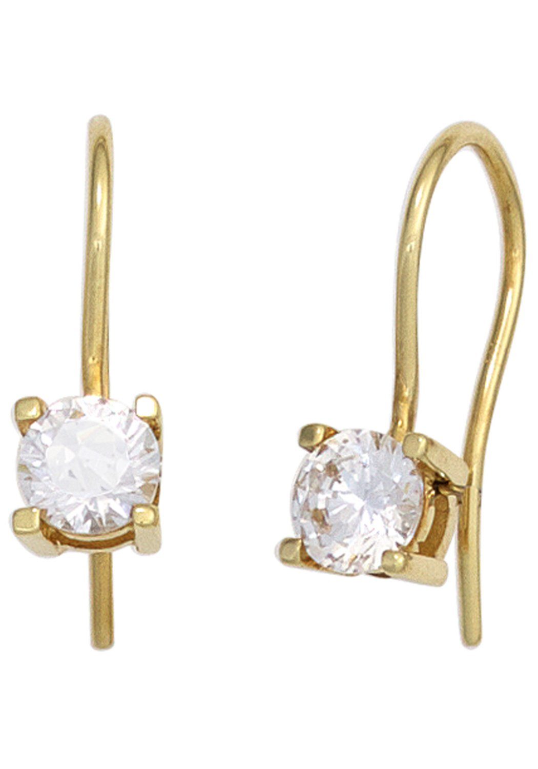 JOBO Paar Ohrhänger, 333 Gold mit Zirkonia