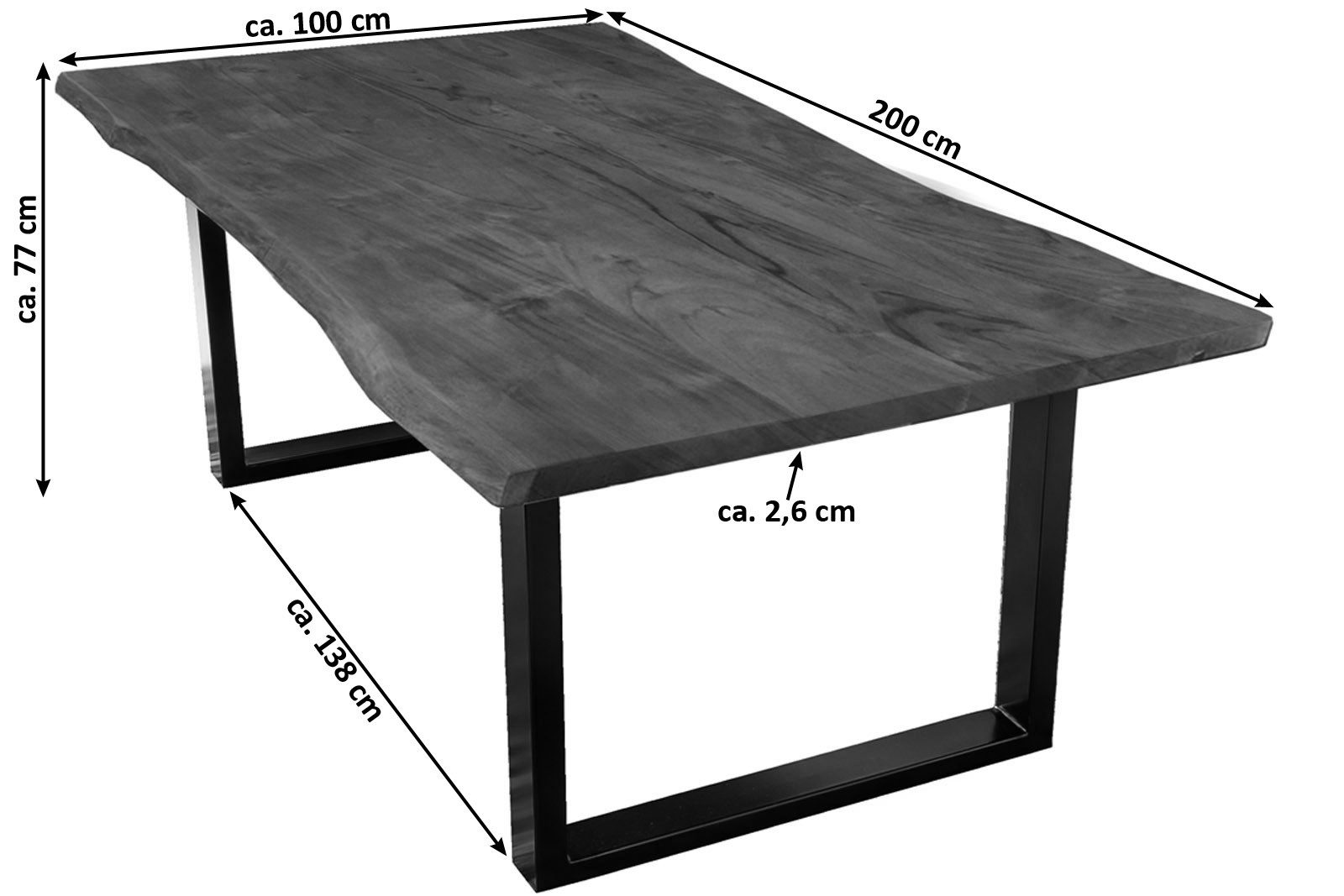 Loreno® Baumkantentisch Tops&Tables, massives Akazienholz, natürliche günstig online kaufen