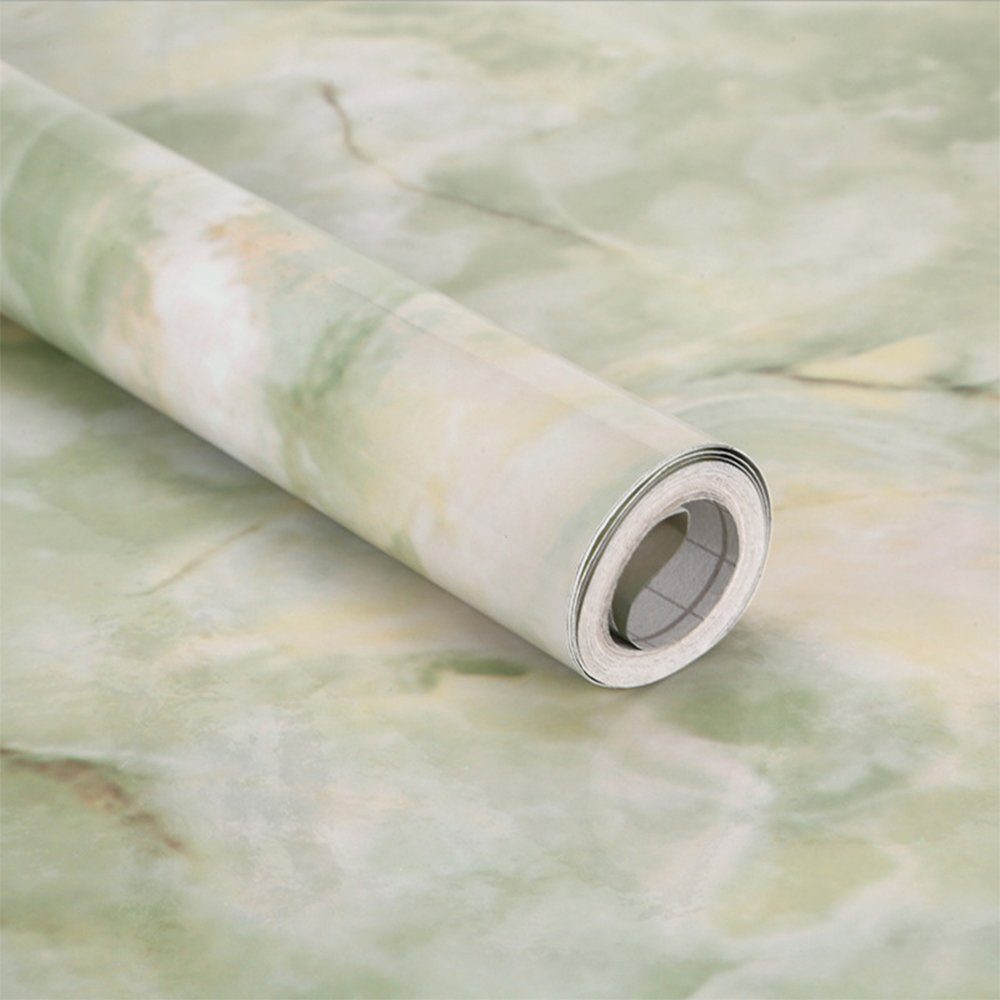 zggzerg Fliesenaufkleber Fliesenaufkleber Muster Sand-Hellgrün Küchenfkleber selbstklebende Marmor 60cmx10m