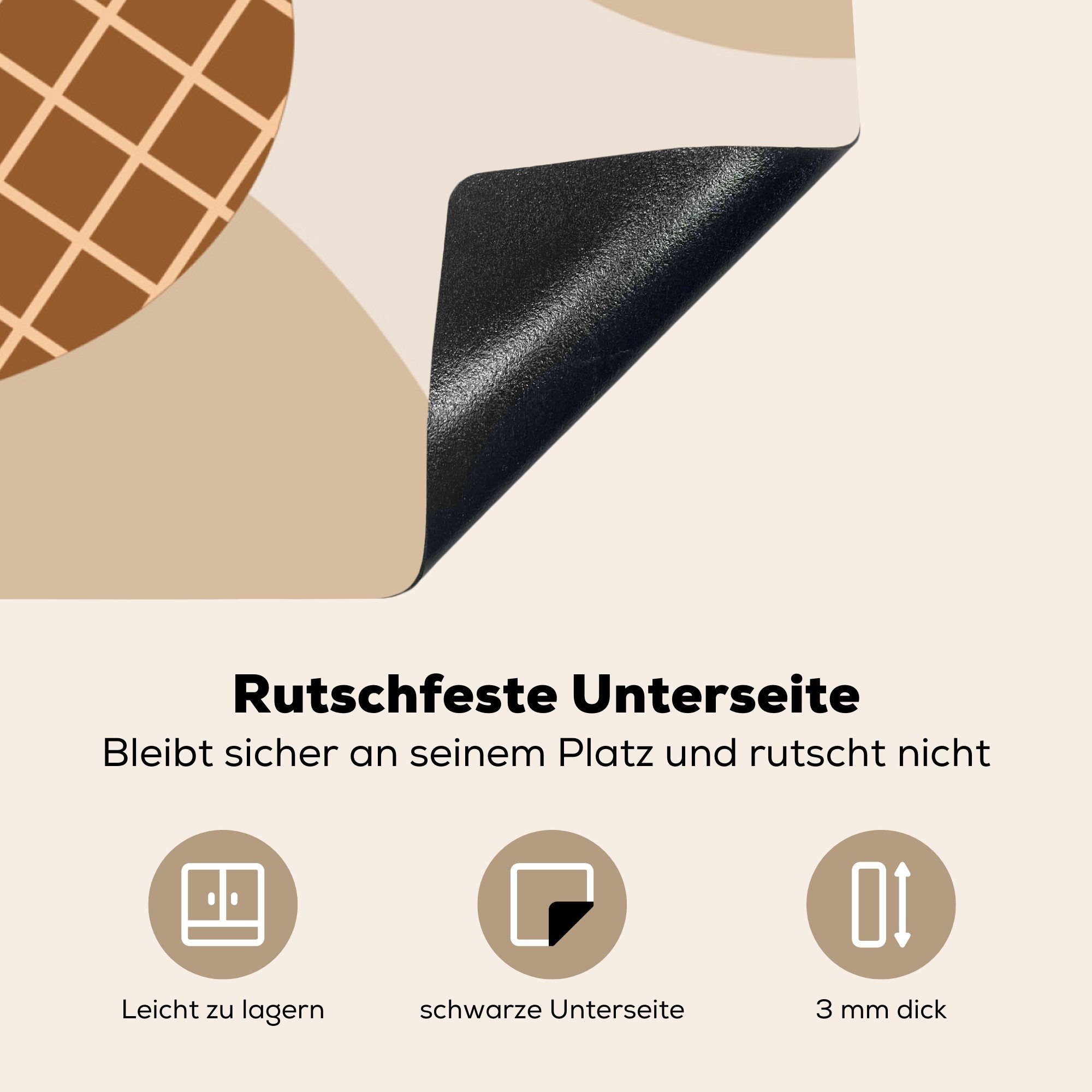 - Vinyl, - Herdblende-/Abdeckplatte Ananas Ceranfeldabdeckung, cm, für 78x78 Pastell - (1 Arbeitsplatte tlg), Sommer, MuchoWow küche Obst