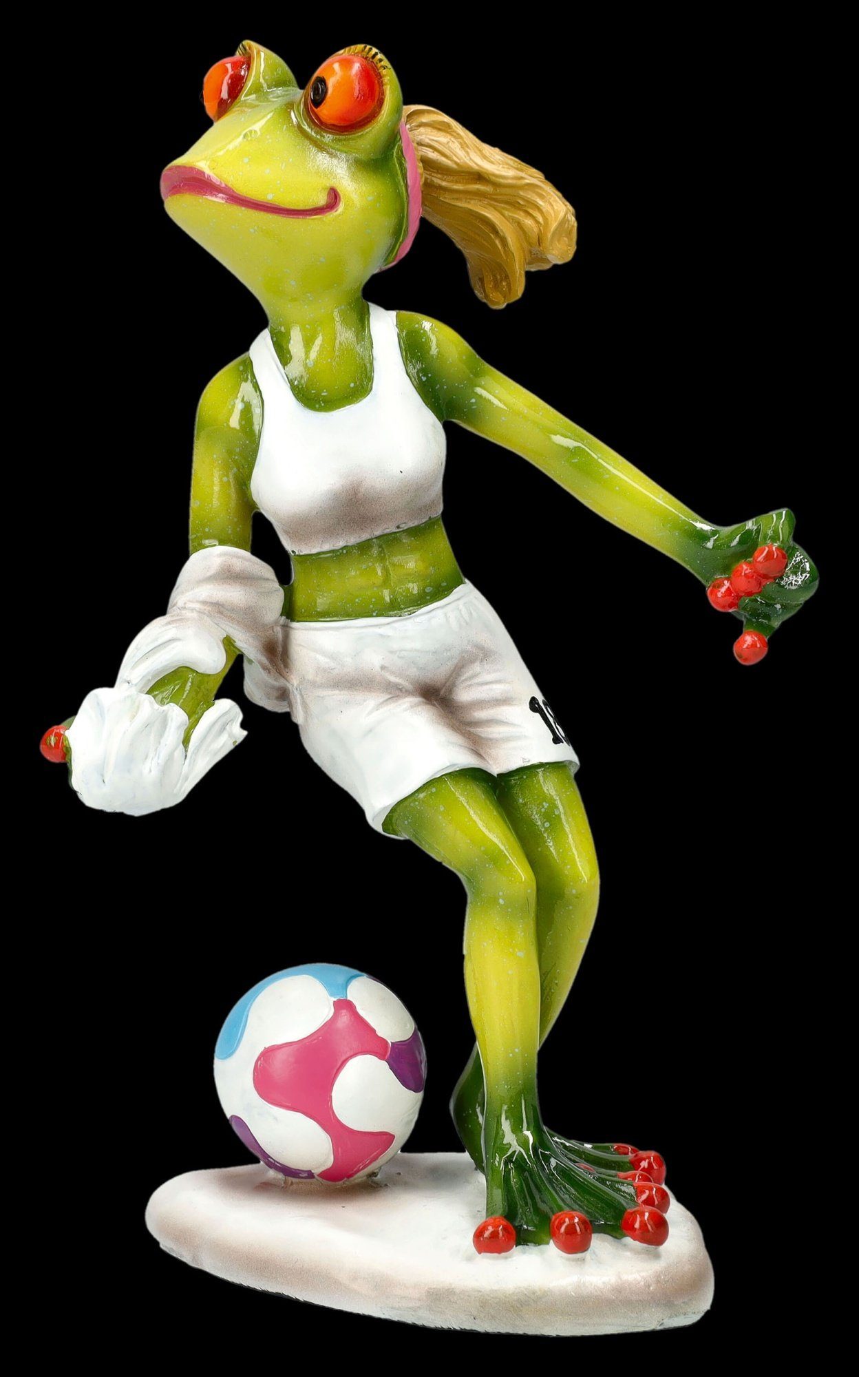 Figuren Shop GmbH Dekofigur Lustige Frosch Figur - Fußballerin - Tierfigur günstig online kaufen