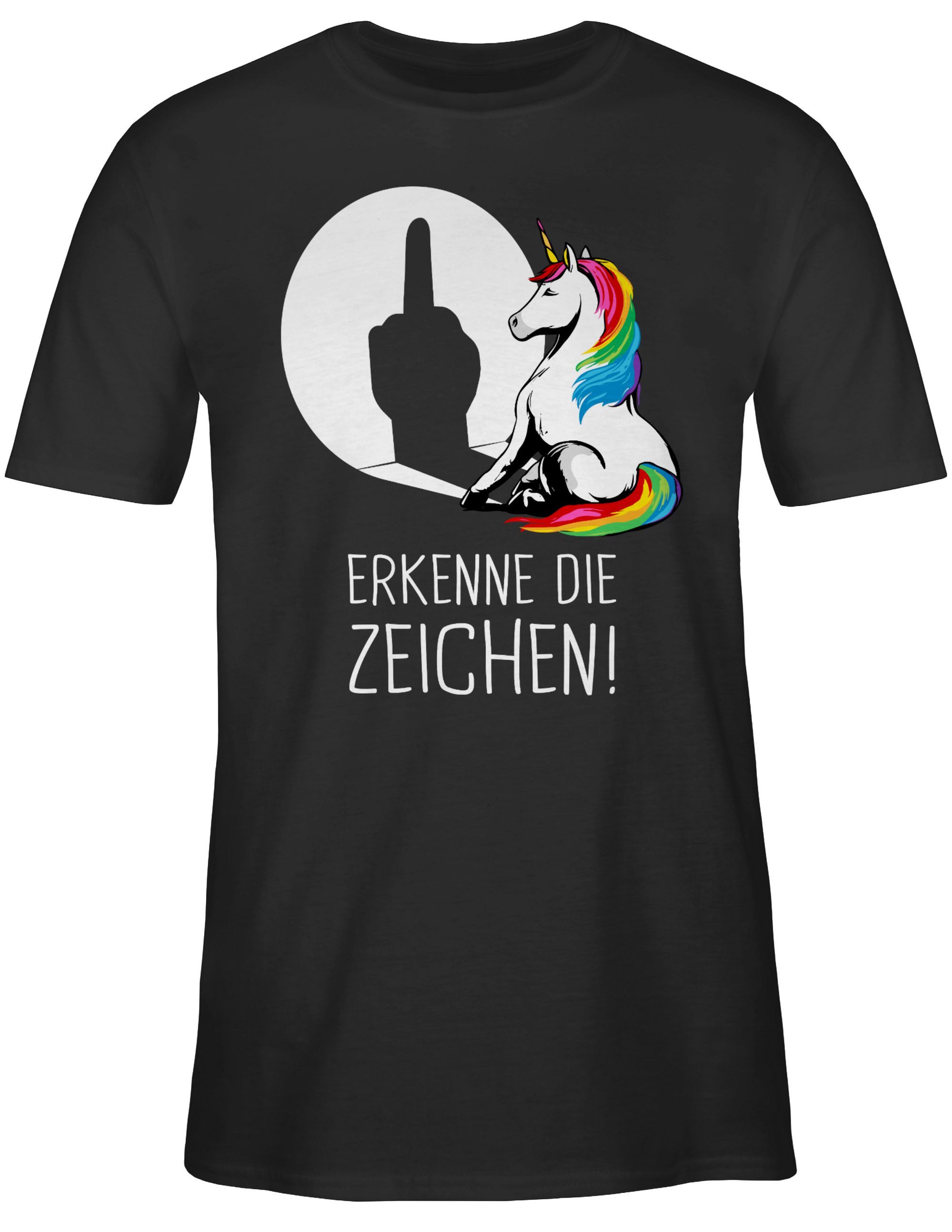 Shirtracer T-Shirt Erkenne die Zeichen, Einhorn Lustig, Unicorn, Einhorn Sp günstig online kaufen