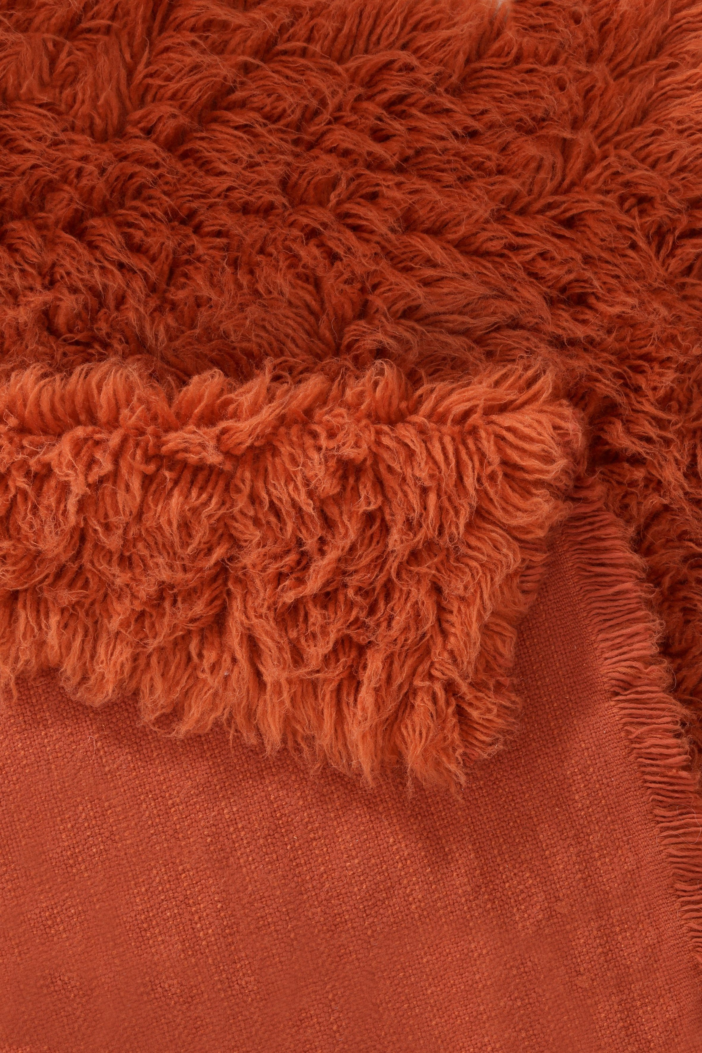 Wollteppich Flokati g, Handweb 60 cognac Uni-Farben, 1500 Carpet, rechteckig, Wolle, handgewebt Höhe: reine Böing mm, Teppich
