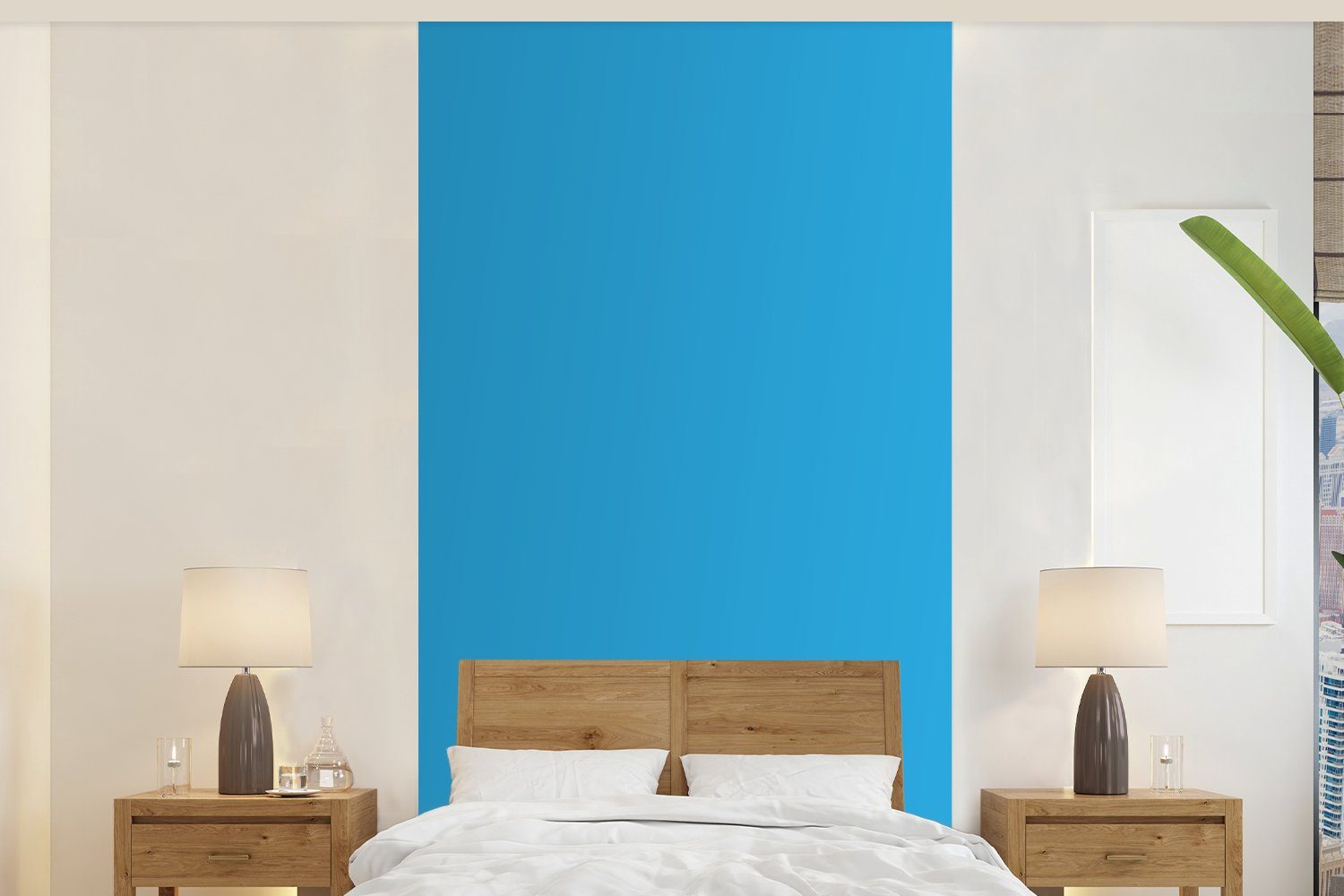Wohnzimmer - für Schlafzimmer Fototapete Fototapete (2 Blau Farben, Vliestapete MuchoWow St), bedruckt, - Küche, Licht Matt,