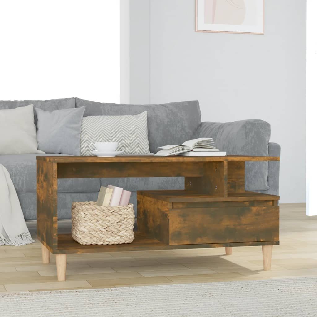 vidaXL Couchtisch Couchtisch Räuchereiche 90x49x45 cm Holzwerkstoff (1-St) Räuchereiche | Räuchereiche