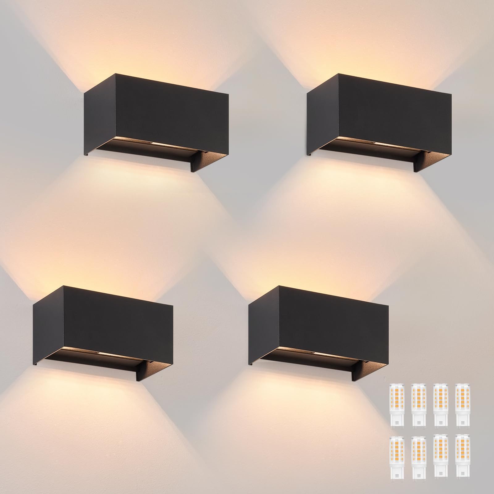 Nettlife LED Wandleuchte Schwarz Up und Down Außenlampe Garten Aussen Lampe günstig online kaufen