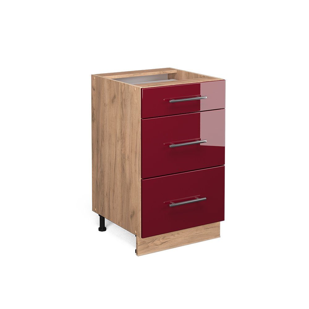Vicco Unterschrank Fame-Line, Bordeaux Hochglanz/Eiche, 50 günstig online kaufen