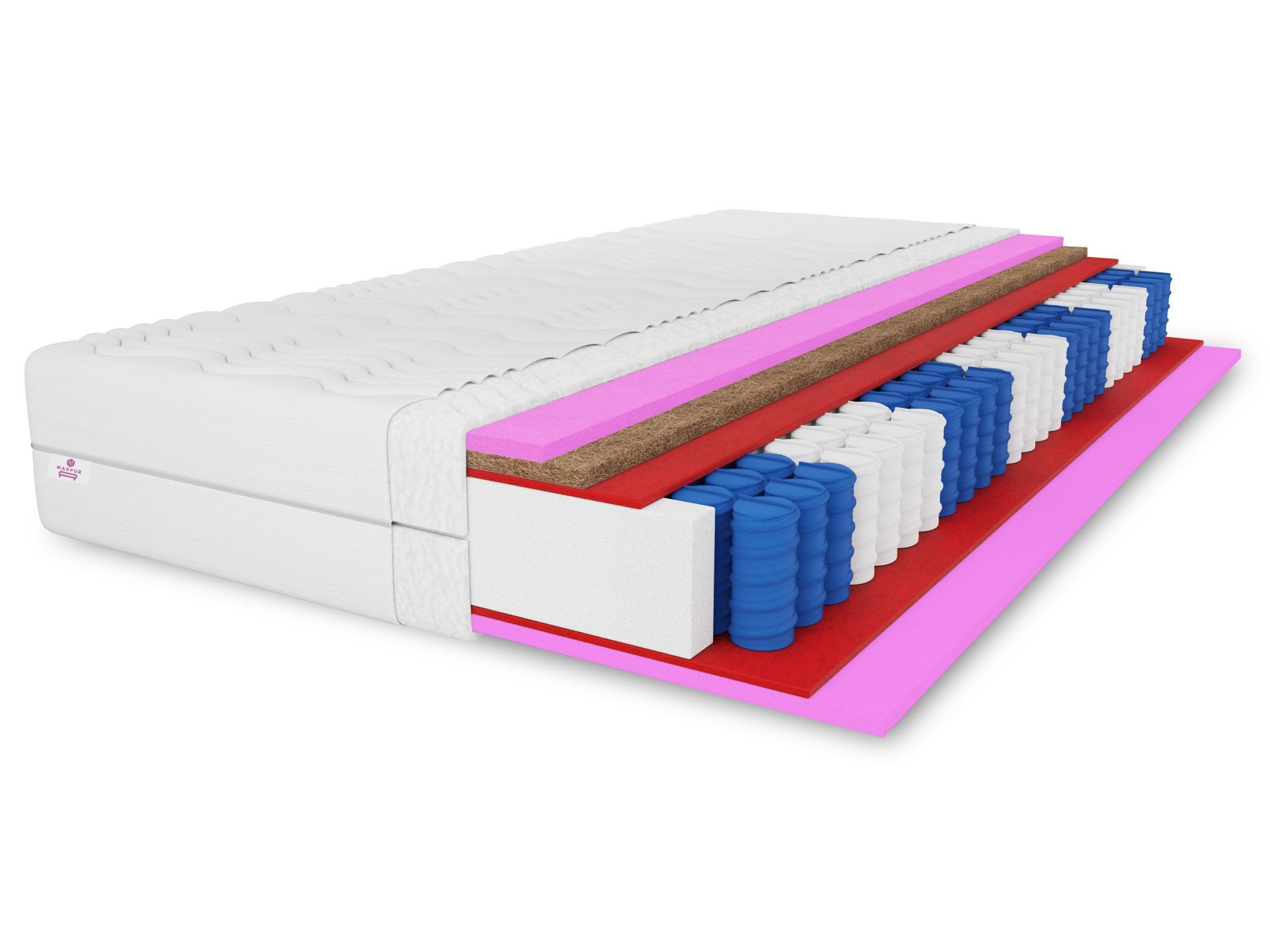 Taschenfederkernmatratze Kokos - 7 ZONEN Folyeso, Härtegrad H3/H4, inkl. Be günstig online kaufen