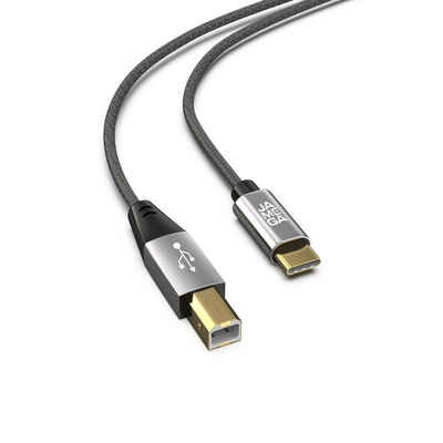 JAMEGA USB C auf USB B Druckerkabel Scannerkabel Datenkabel HP Canon Dell USB-Kabel, USB-A Stecker, USB-B Stecker, (50 cm)