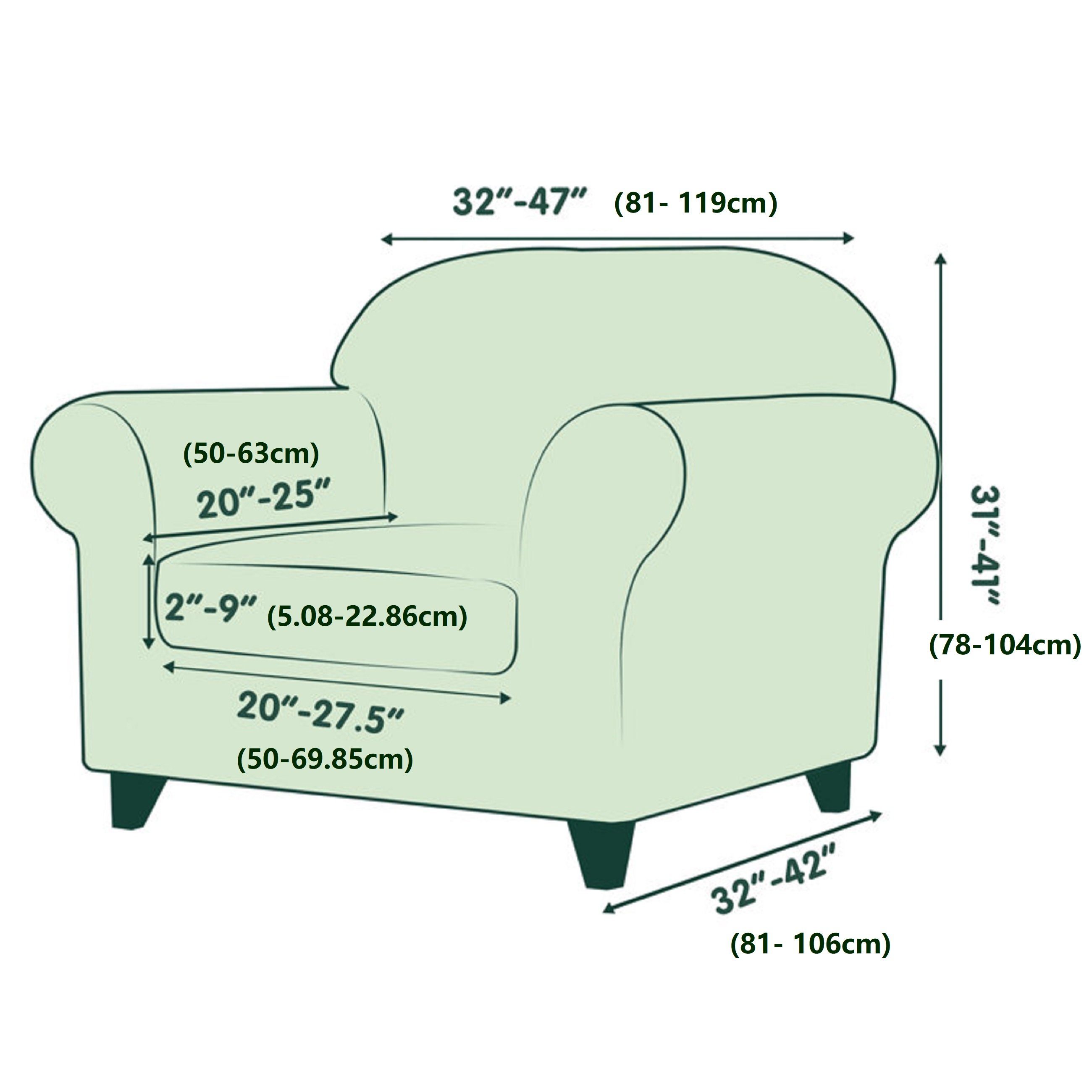 Sitzer Stretch Sesselhusse, CHUNYI, Sitzkissenbezug Sesselhusse Schokolade kariert mit 1 Jacquard