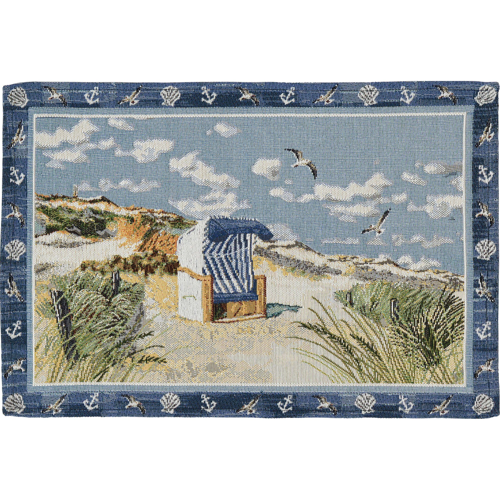 sander table + home Platzset Tischset "Beach Chair" 2er-Pack, Gobelin Motiv günstig online kaufen