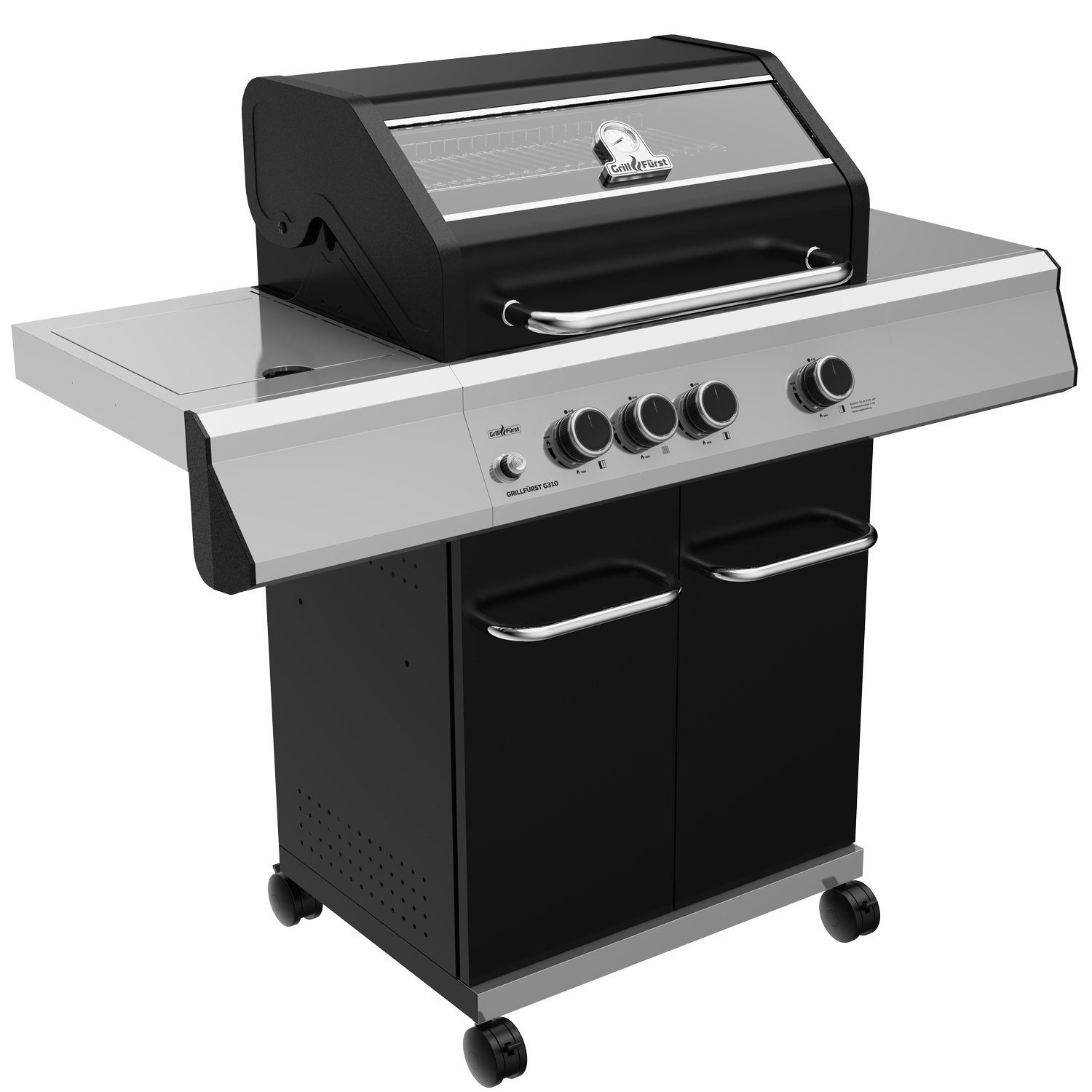 Grillfürst Gasgrill Grillfürst G310E 3-Brenner mit Hochtemperaturbrenner Edelstahl Rosten