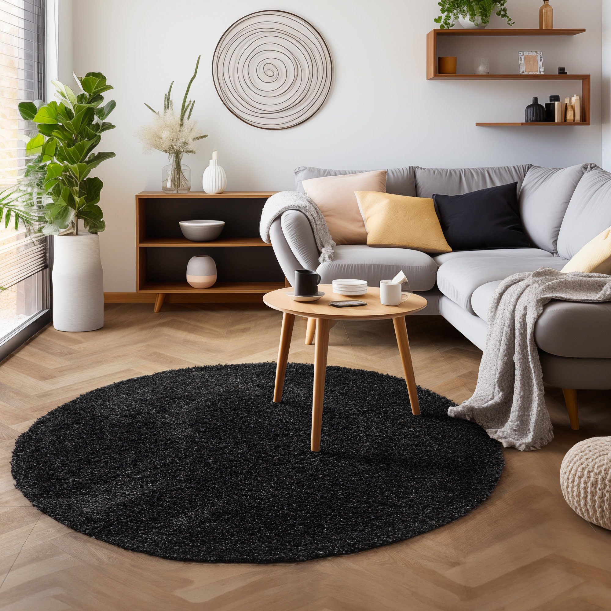 SIMPEX24 Teppich Unicolor - Einfarbig, Rund, günstig online kaufen