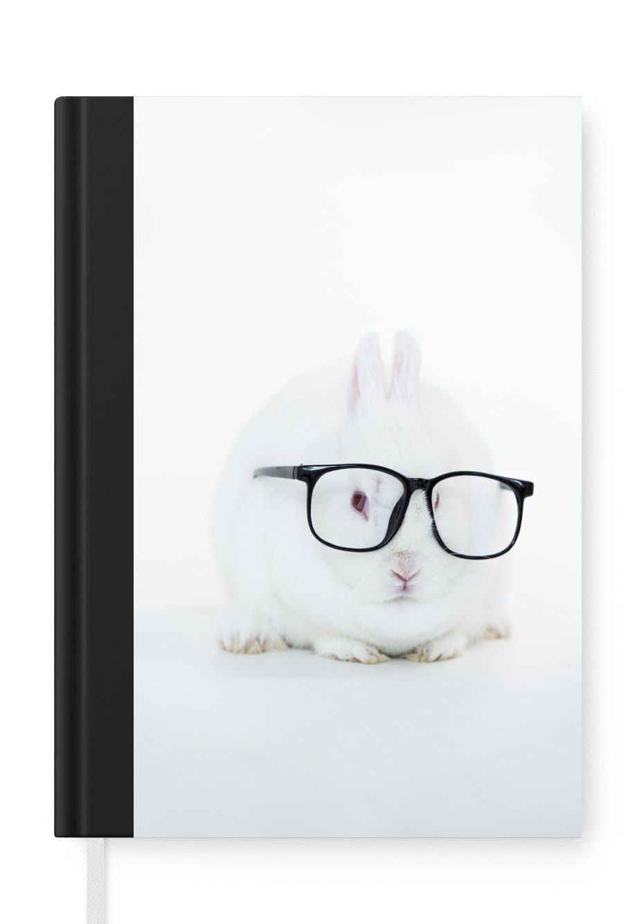 MuchoWow - Brille Kaninchen 98 Hipster, Notizbuch Seiten, - A5, Haushaltsbuch Journal, Merkzettel, Tagebuch, Notizheft,
