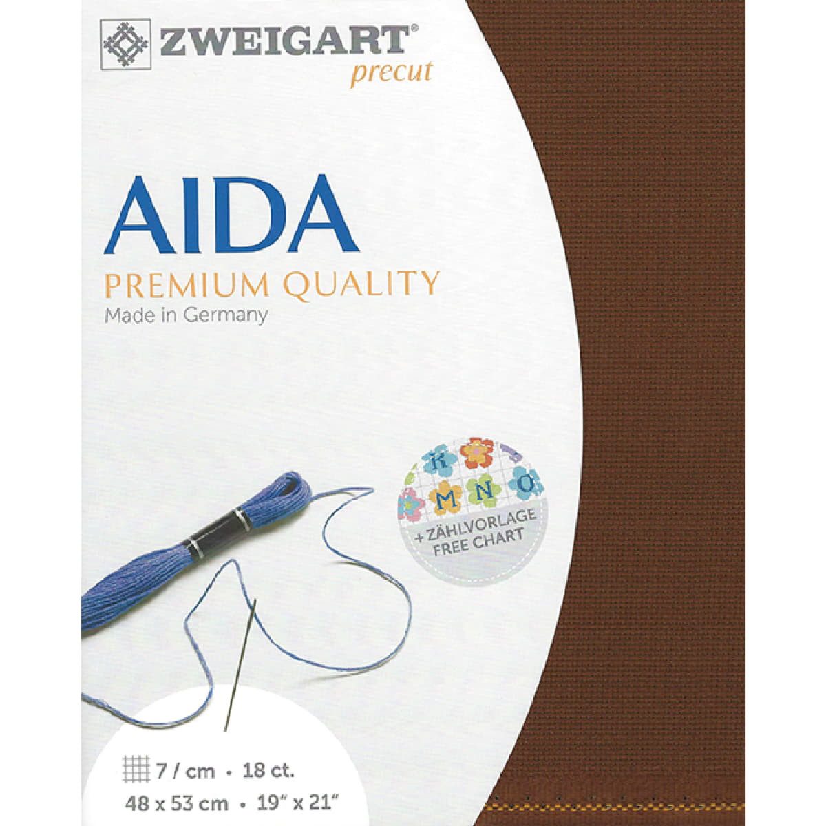 Zweigart Kreativset AIDA Zweigart Precut 18 ct. Fein-Aida 3793 Farbe kastanie, 48x53 cm, (embroidery kit by Marussia)