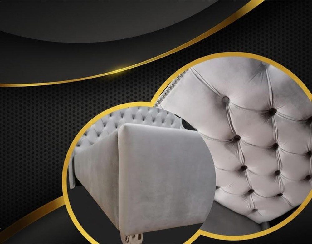Xlmoebel Polsterbett Luxus-Doppelbett Chesterfield aus edlem Samtstoff (Bett), Hergestellt in Europa