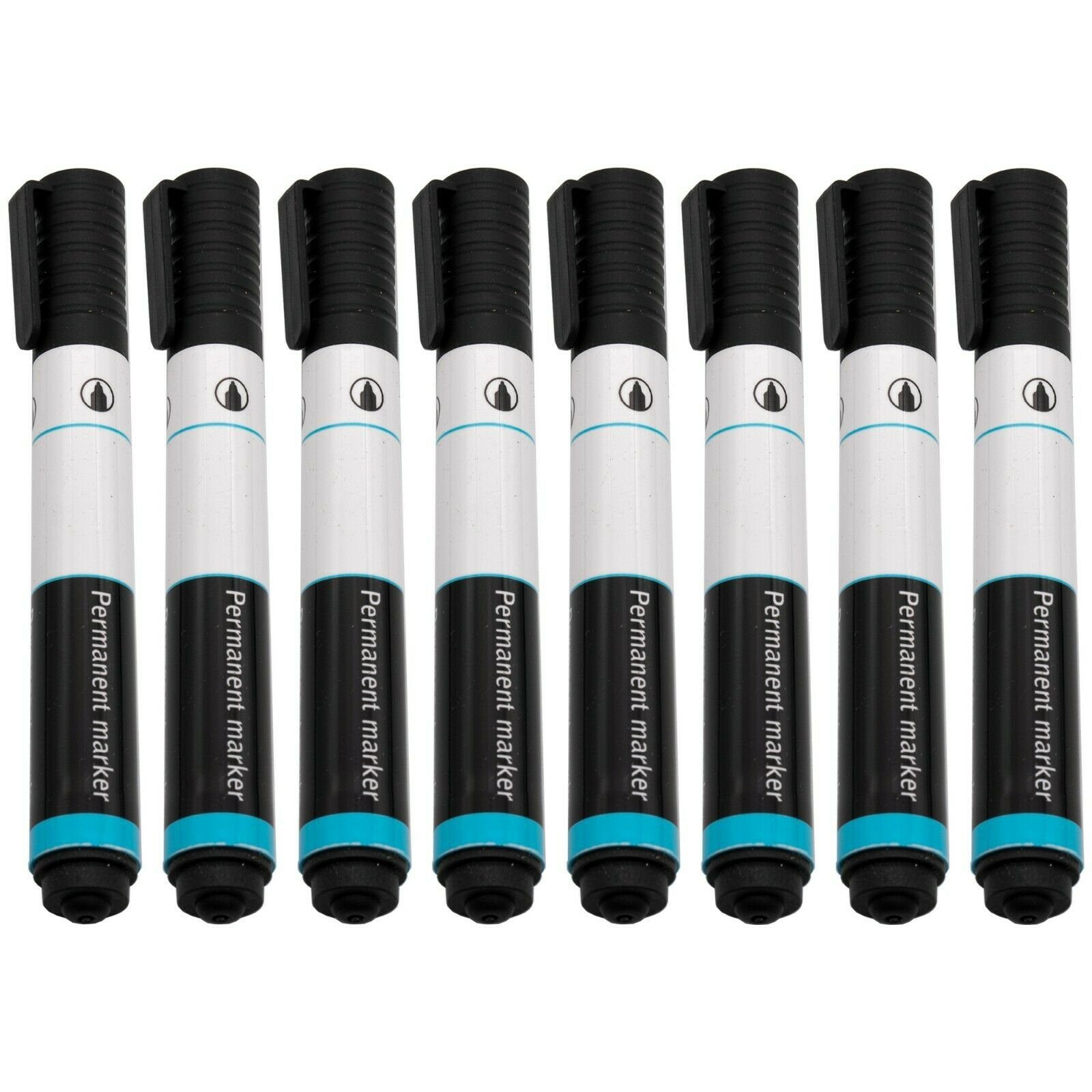 Osma Permanentmarker 8x Permanentmarker Permanent-Marker Filzstift, (8-tlg), Schwarz, Rundspitze, Wasserfest