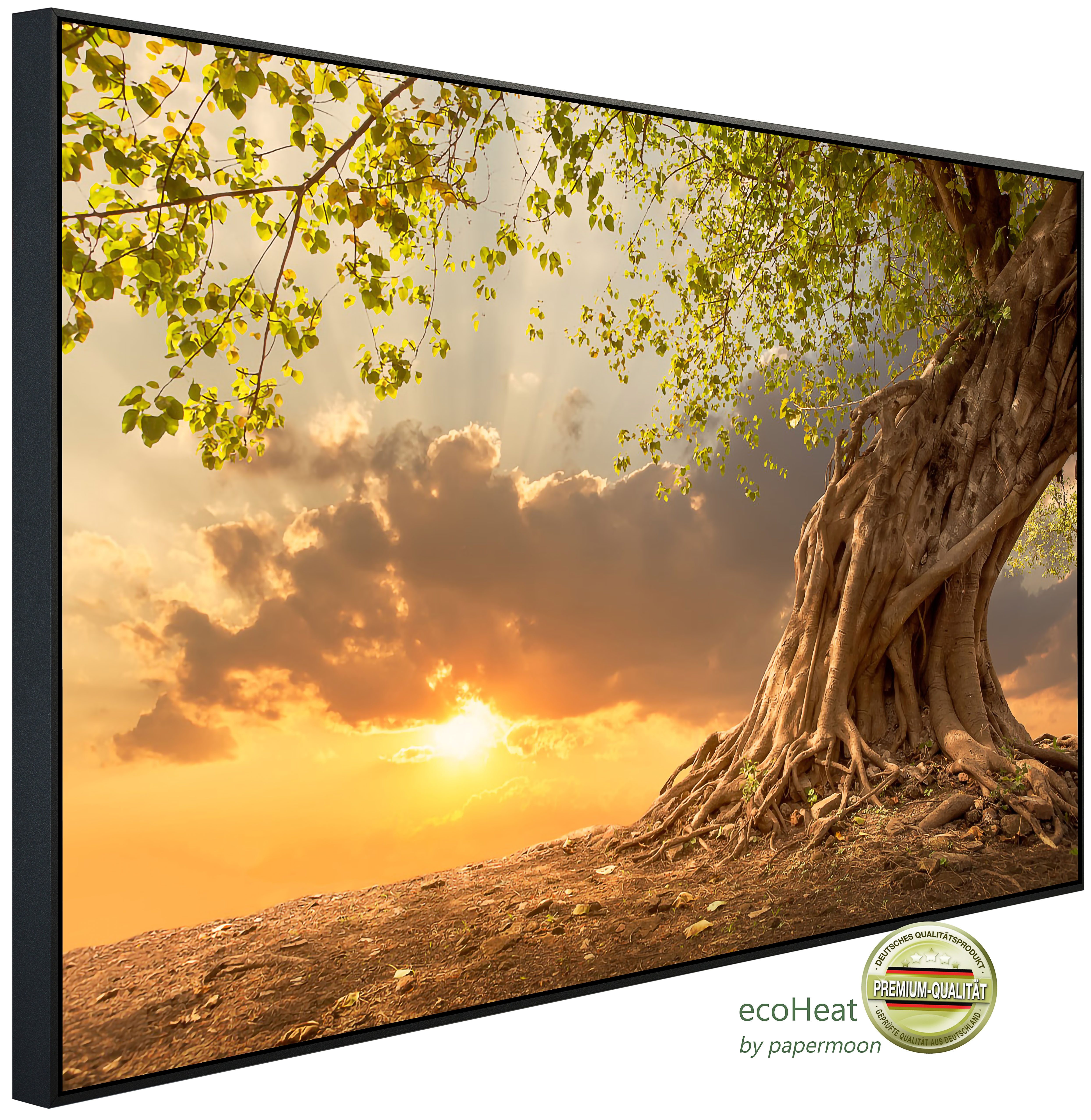 Infrarotheizung INFRAROT-BILD-HEIZUNG, Alter Baum im Sonnenuntergang