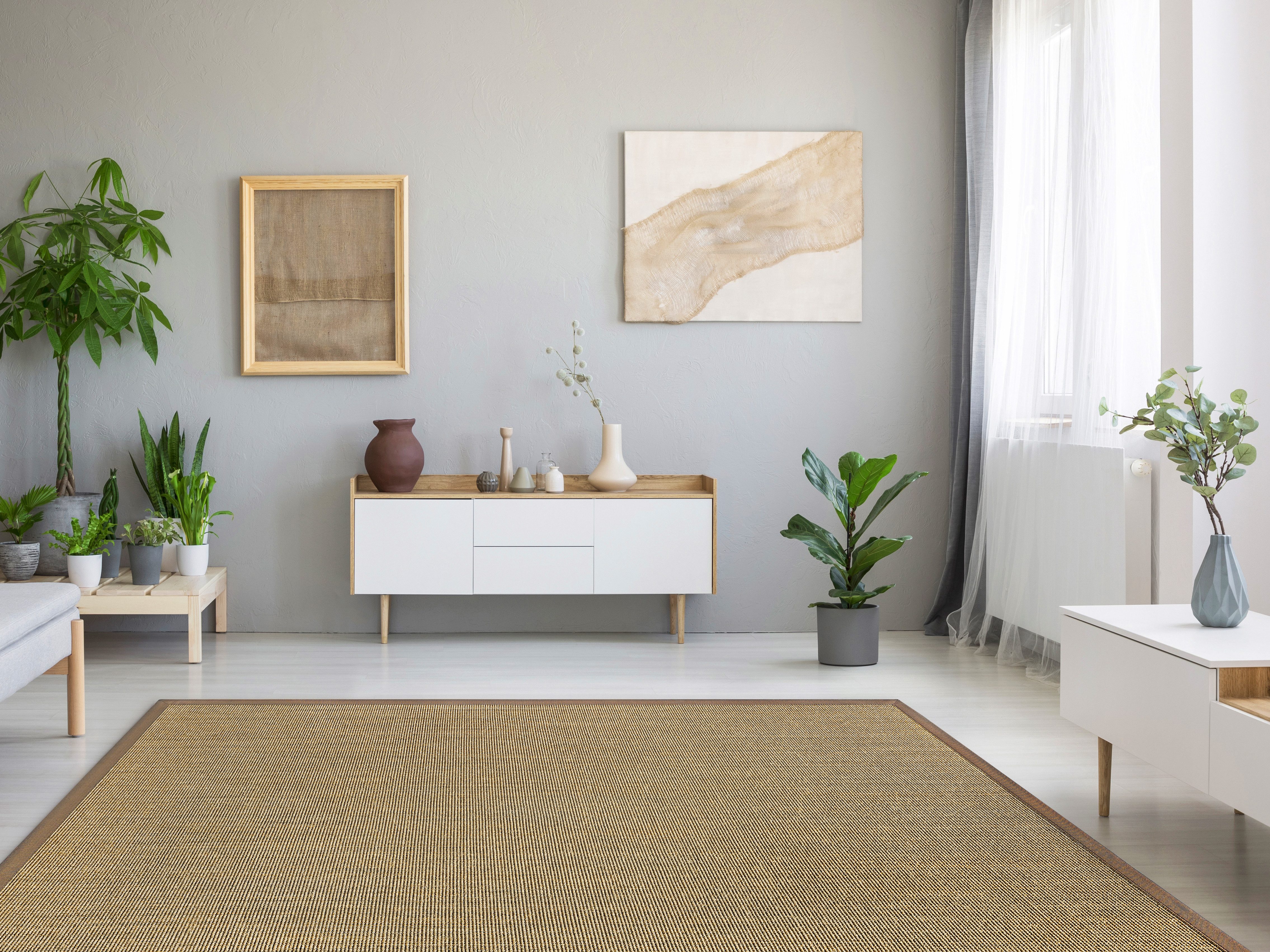 Dekowe Sisalteppich Mara S2 mit Bordüre Spezial, rechteckig, Höhe: 5 mm, 100% Sisal, auch als Läufer, Wohnzimmer