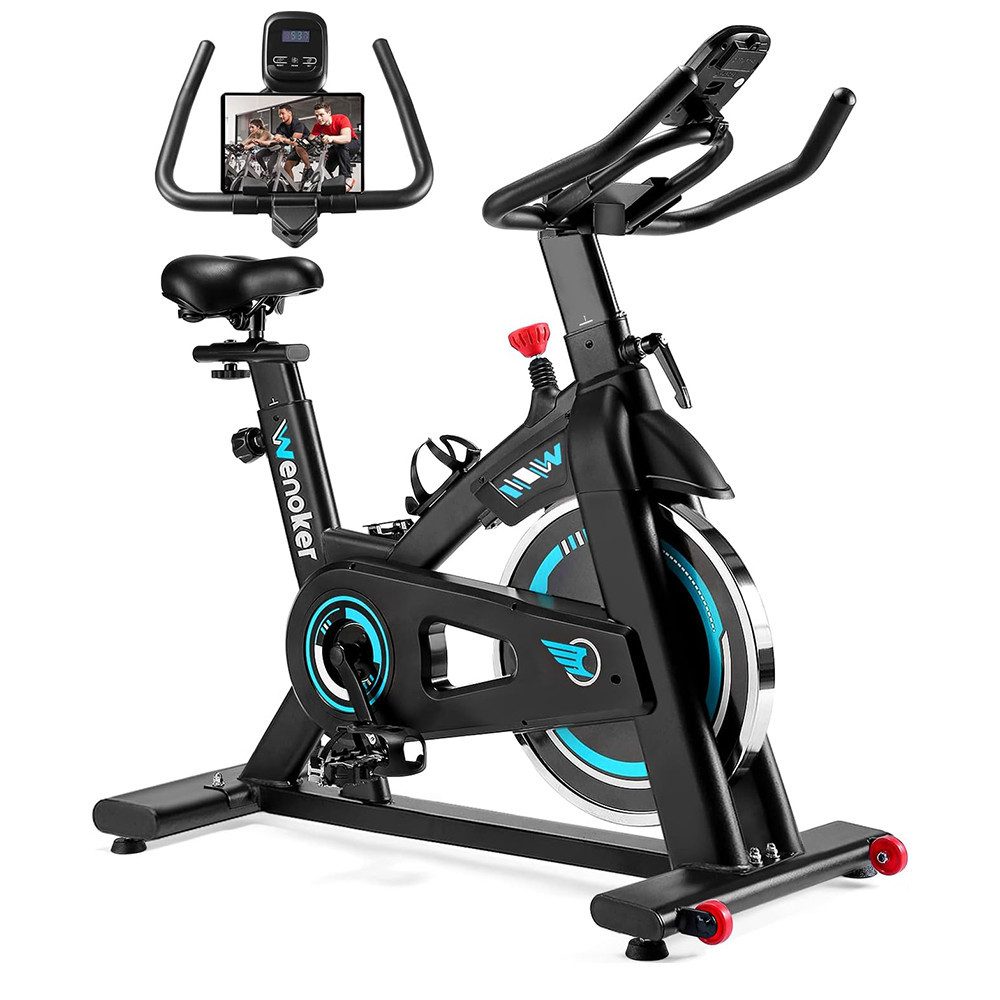Heimtrainer Indoor-Fahrrad mit LCD-Display, gepolsterter Gepäckträger
