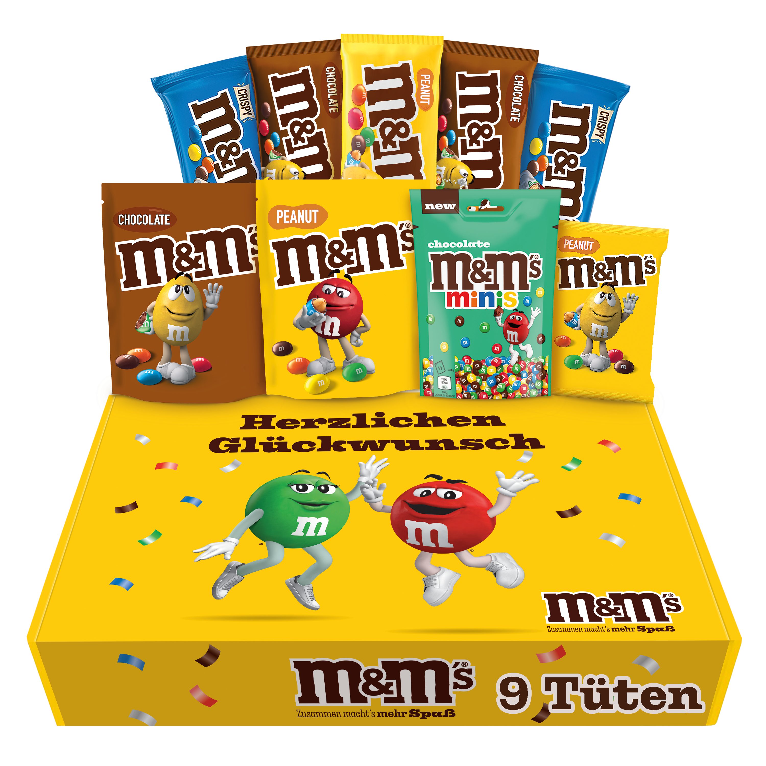 M&M's Süßigkeit M&M´S Fan-Box "Herzlichen Glückwunsch" I Schokolinsen Mix-Box I 724g