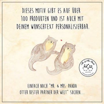Mr. & Mrs. Panda Getränkeuntersetzer Otter Bester Partner der Welt - Weiß - Geschenk, Bierdeckel, Geburtst, 1-tlg., Robustes Material