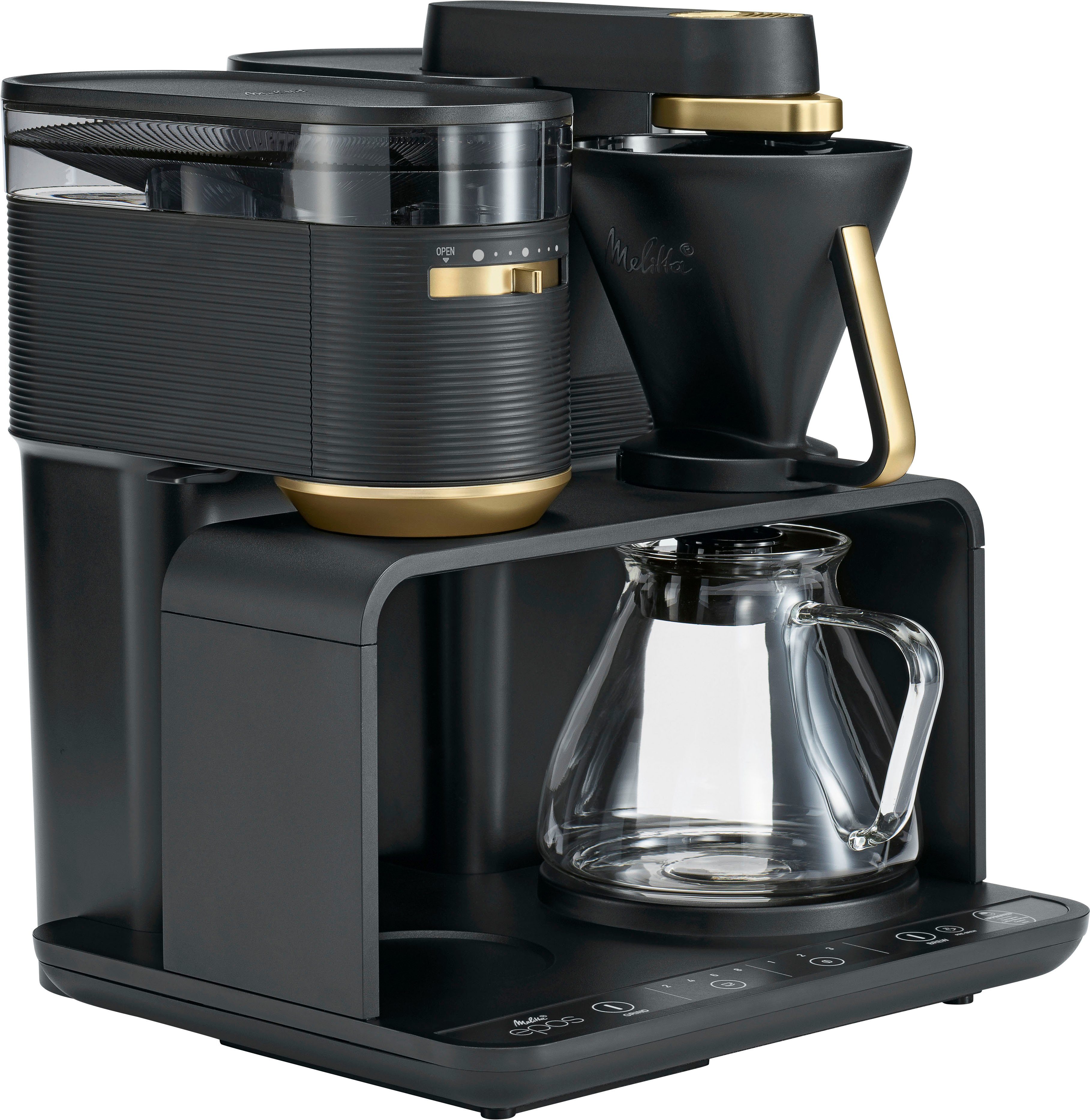 Melitta Kaffeemaschine mit Mahlwerk EPOS® 1024-04, 1l Kaffeekanne, Papierfilter 1x4, 360°rotierender Wasserauslauf – Bild 3 von 5