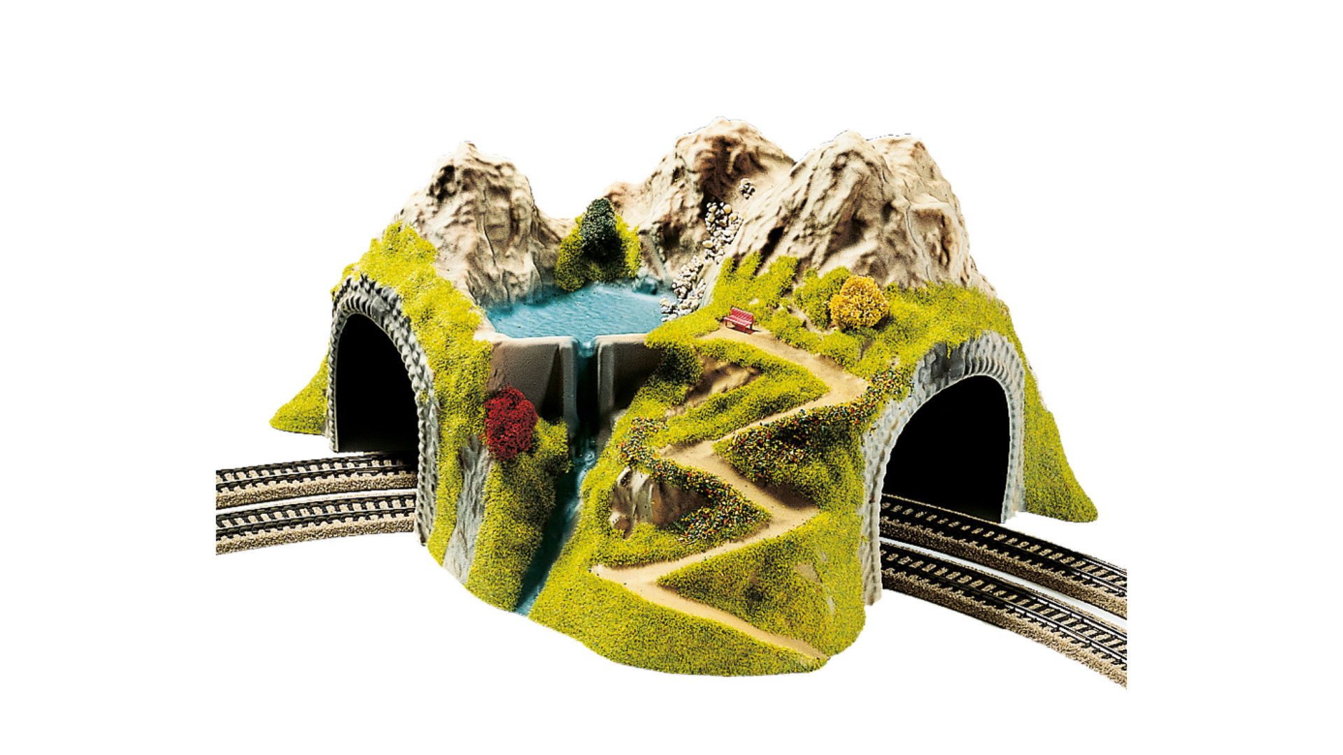 Modelleisenbahn-Tunnel NOCH® Ecktunnel, 2-gleisig gebogen, 43 x 41 cm, fü