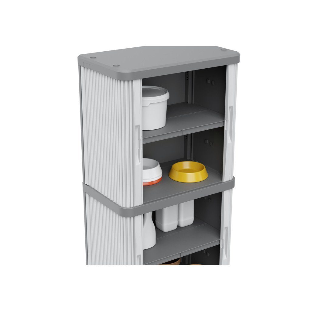 Kreher Mehrzweckschrank Rolladenschrank 'Rolling Space' in Grau - Universal günstig online kaufen