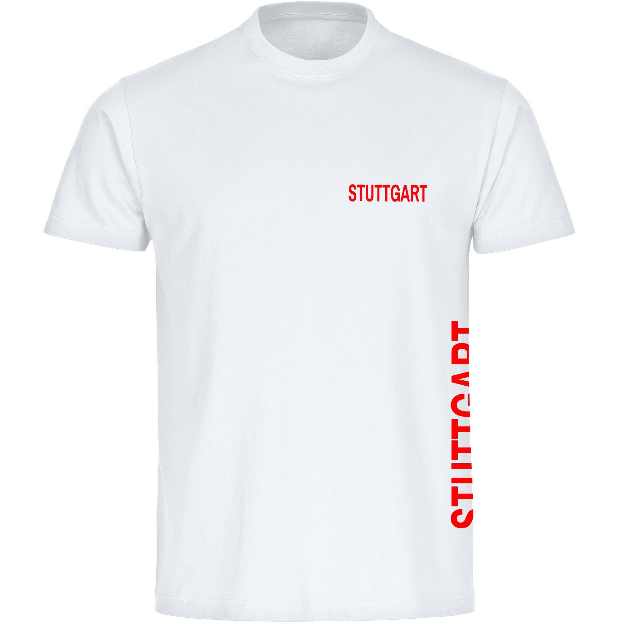 multifanshop T-Shirt Herren Stuttgart - Brust & Seite - Männer