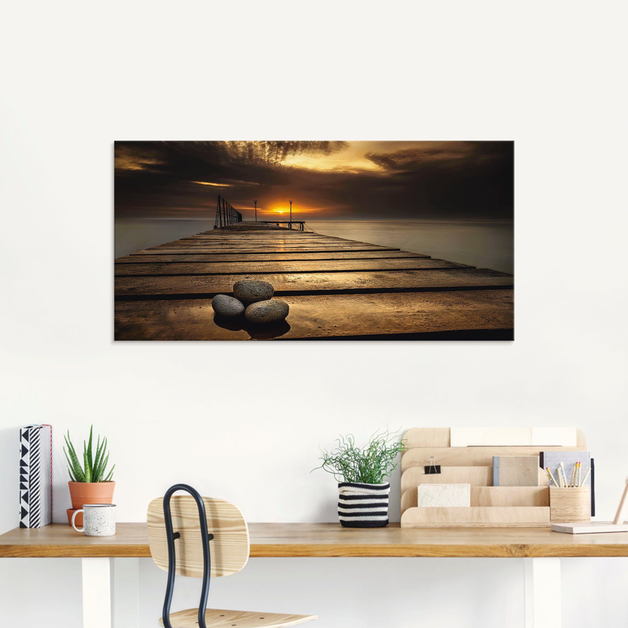 Artland Glasbild Sonnenaufgang am Schwarzen Meer, Sonnenaufgang & -untergang (1 St), in verschiedenen Größen