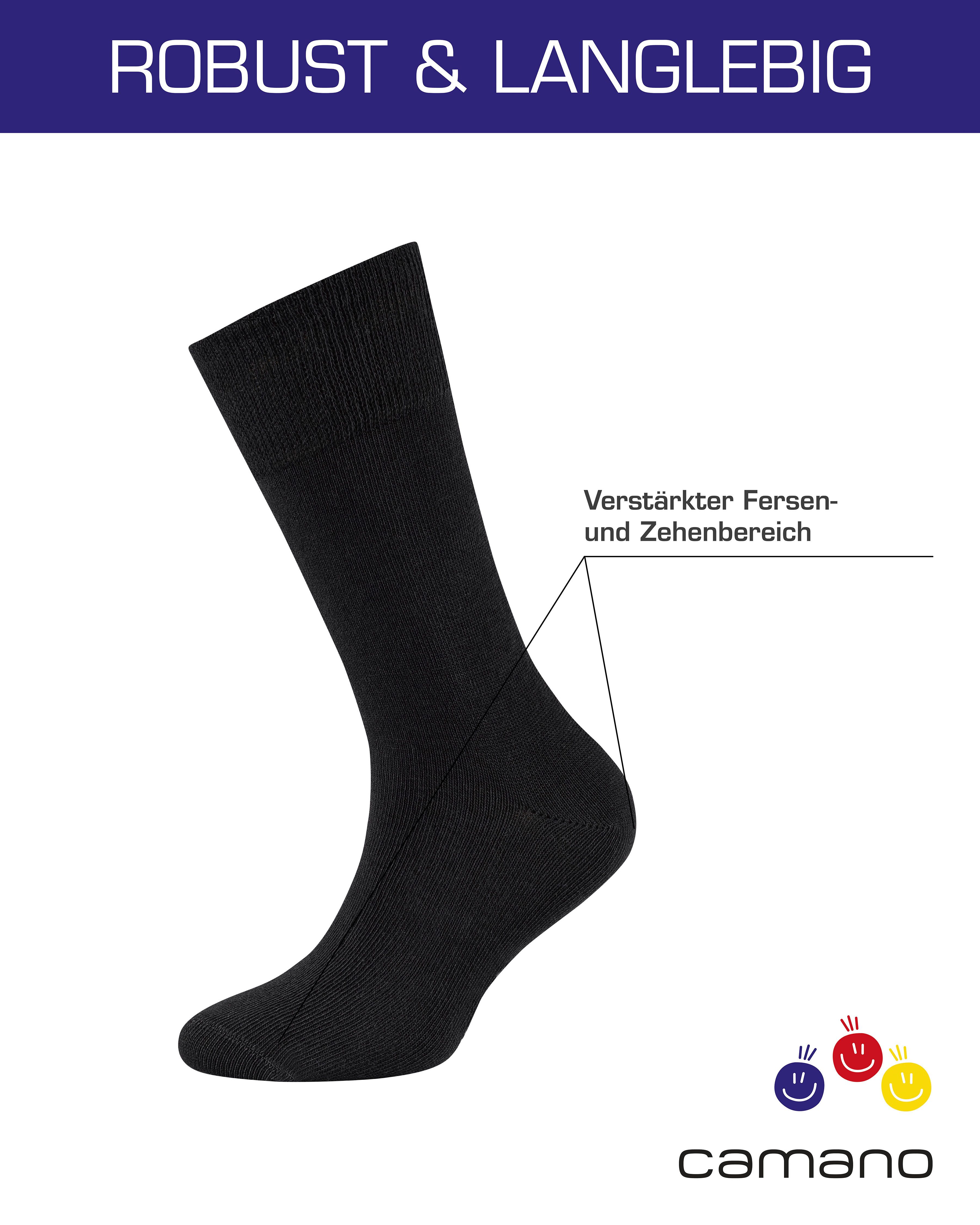Camano Socken ca-soft (6 Paar) mit Komfortbund und gepolsterten Zehen-/Fersenbereich
