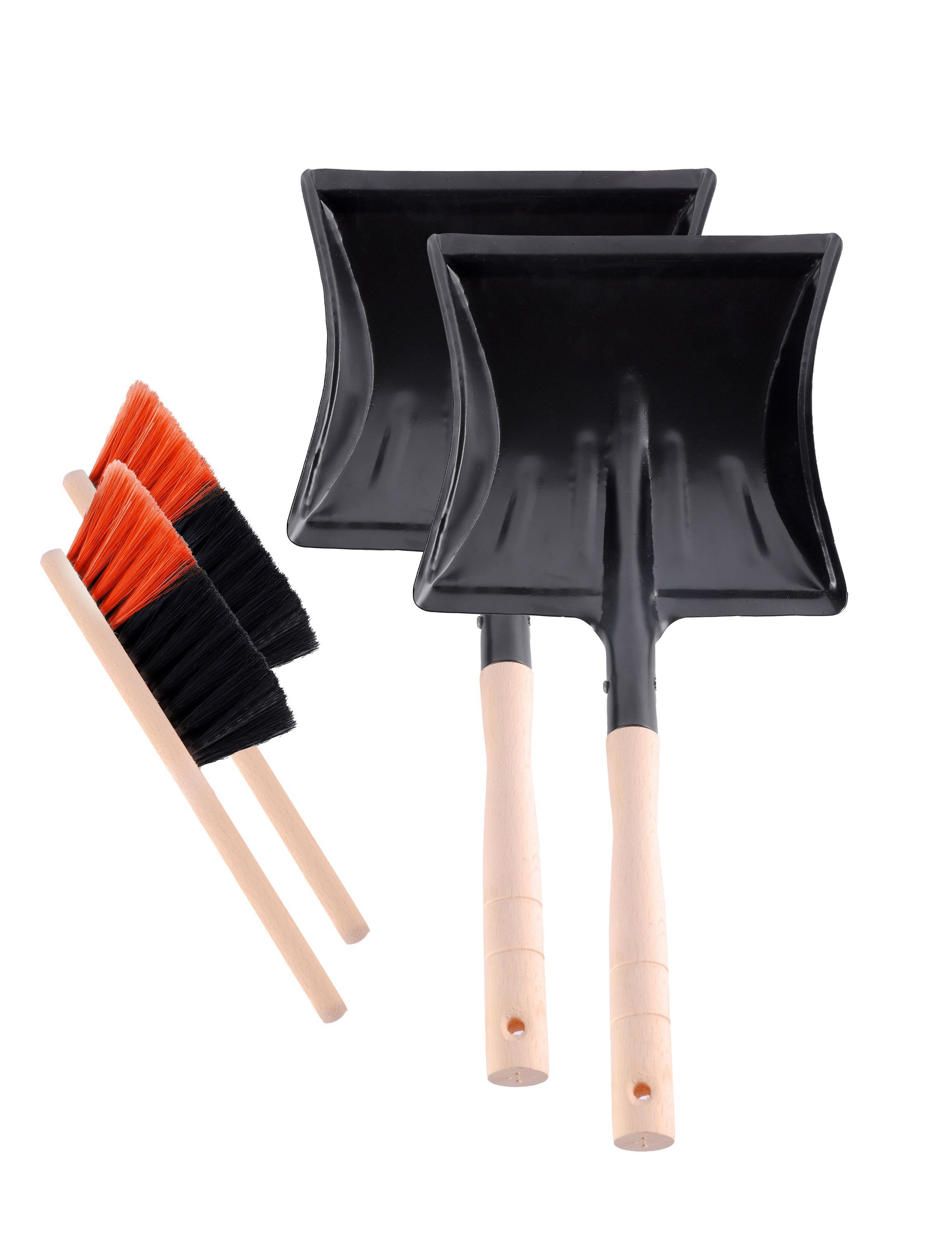 Garronda Щетки для чистки-Set Kehrschaufel Metall mit Holzgriff Set mit Handbesen GD-0010, (Kehrschaufel Metall/Holz und Handfeger Set, 2 Stück)